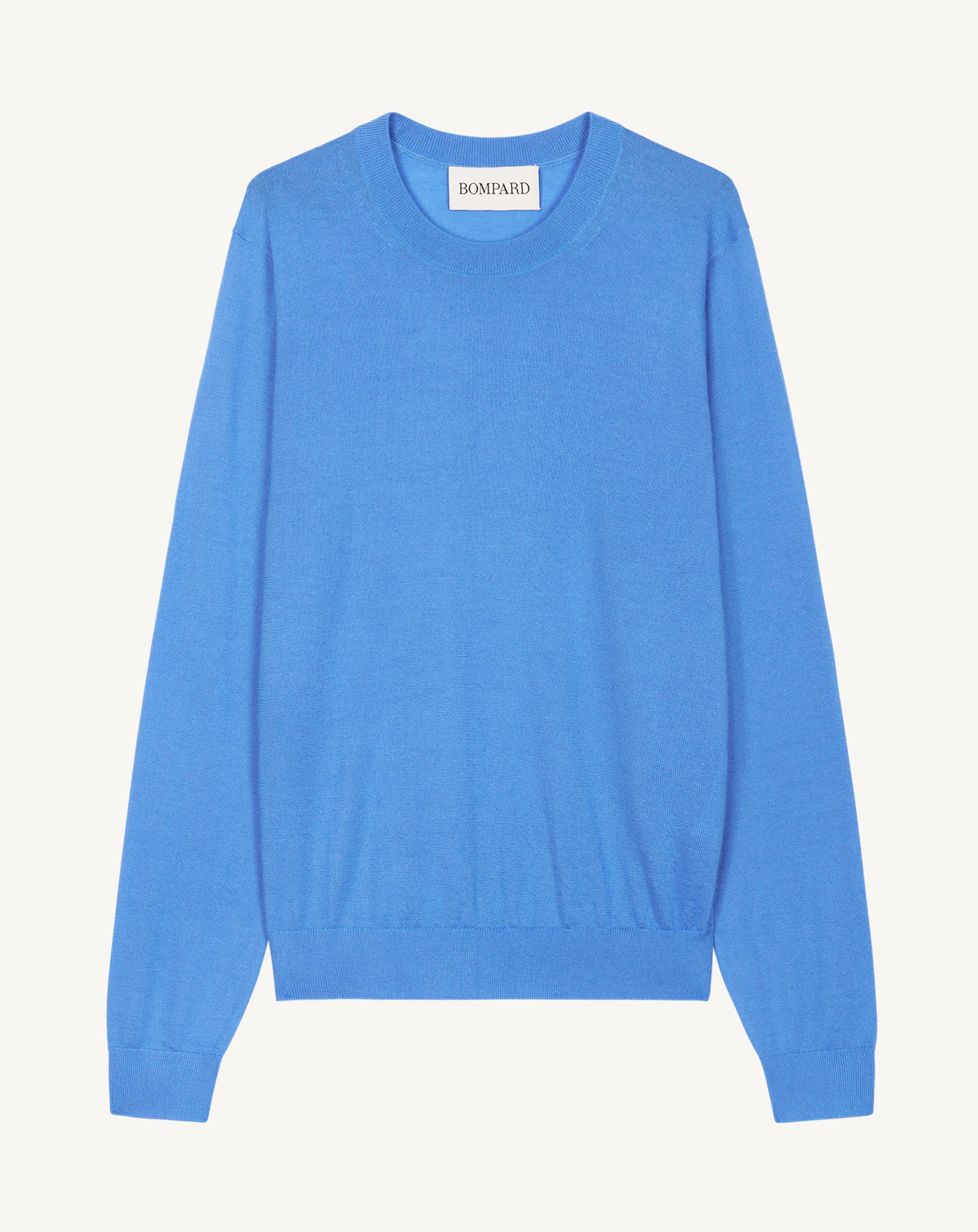 Pull col rond ultrafin-BLEU ALTHEA-100% cachemire