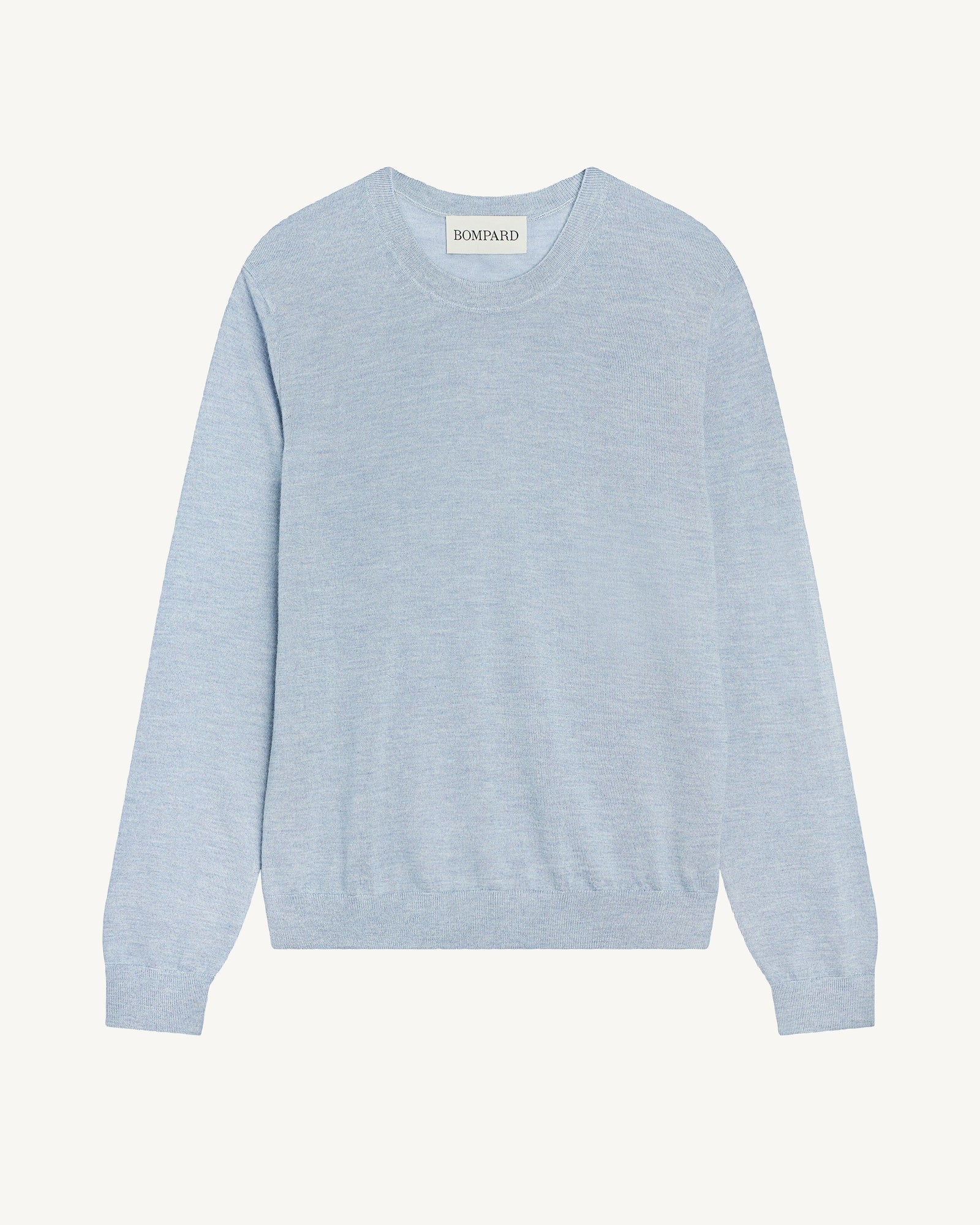 Pull col rond ultrafin-BLEU GLACIER-100% cachemire