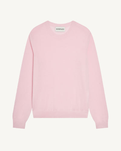 Pull col rond ultrafin-ROSE QUARTZ-100% cachemire