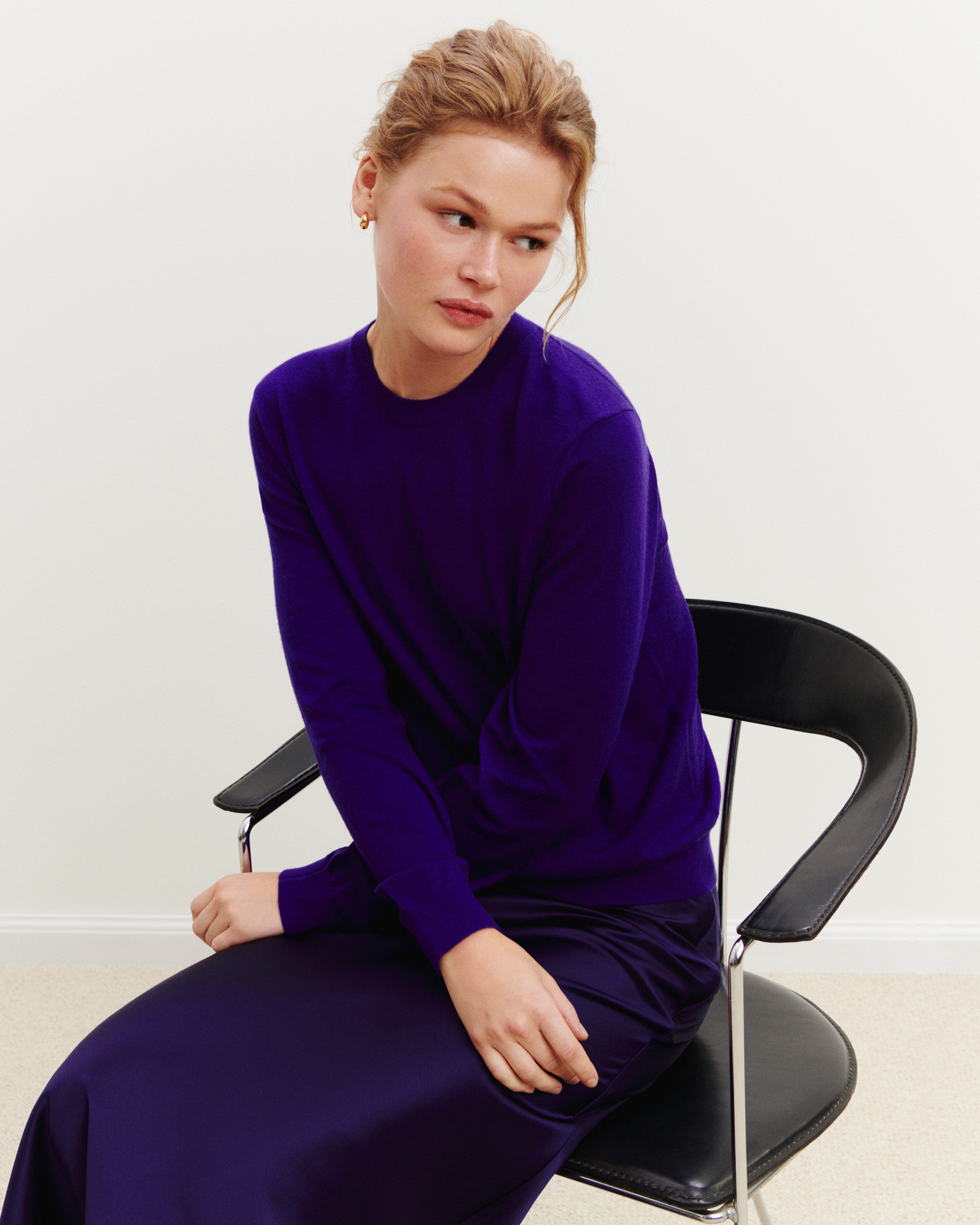 Pull col rond ultrafin-ULTRAVIOLET-100% cachemire