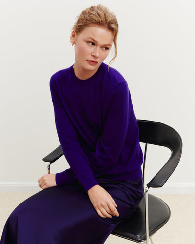 Pull col rond ultrafin-ULTRAVIOLET-100% cachemire