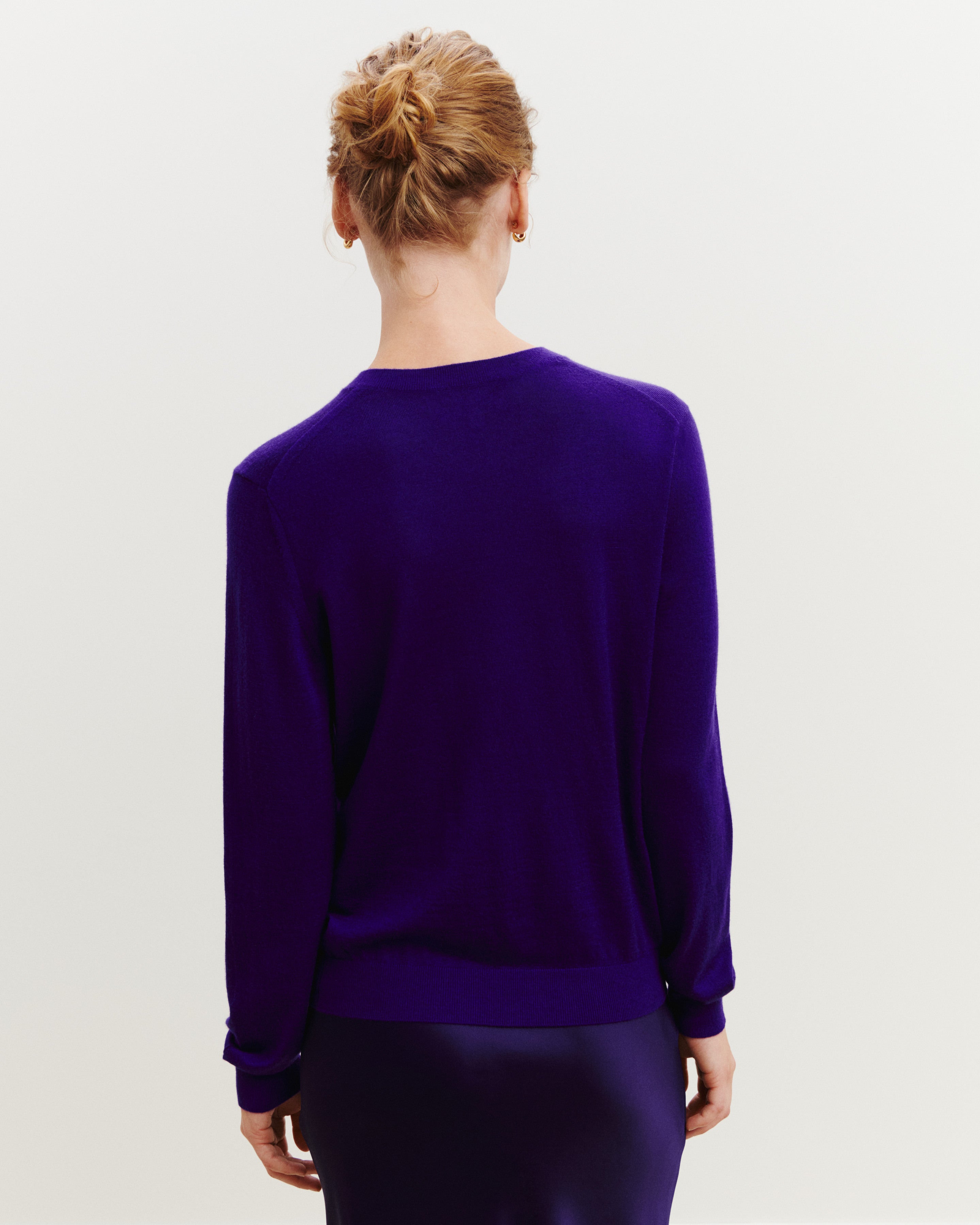 Pull col rond ultrafin-ULTRAVIOLET-100% cachemire