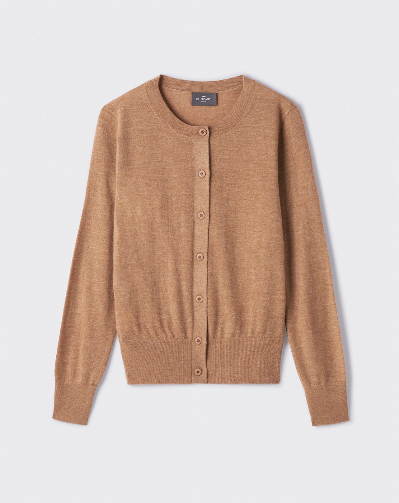 Cardigan ultrafin-CARAMEL-100% CACHEMIRE