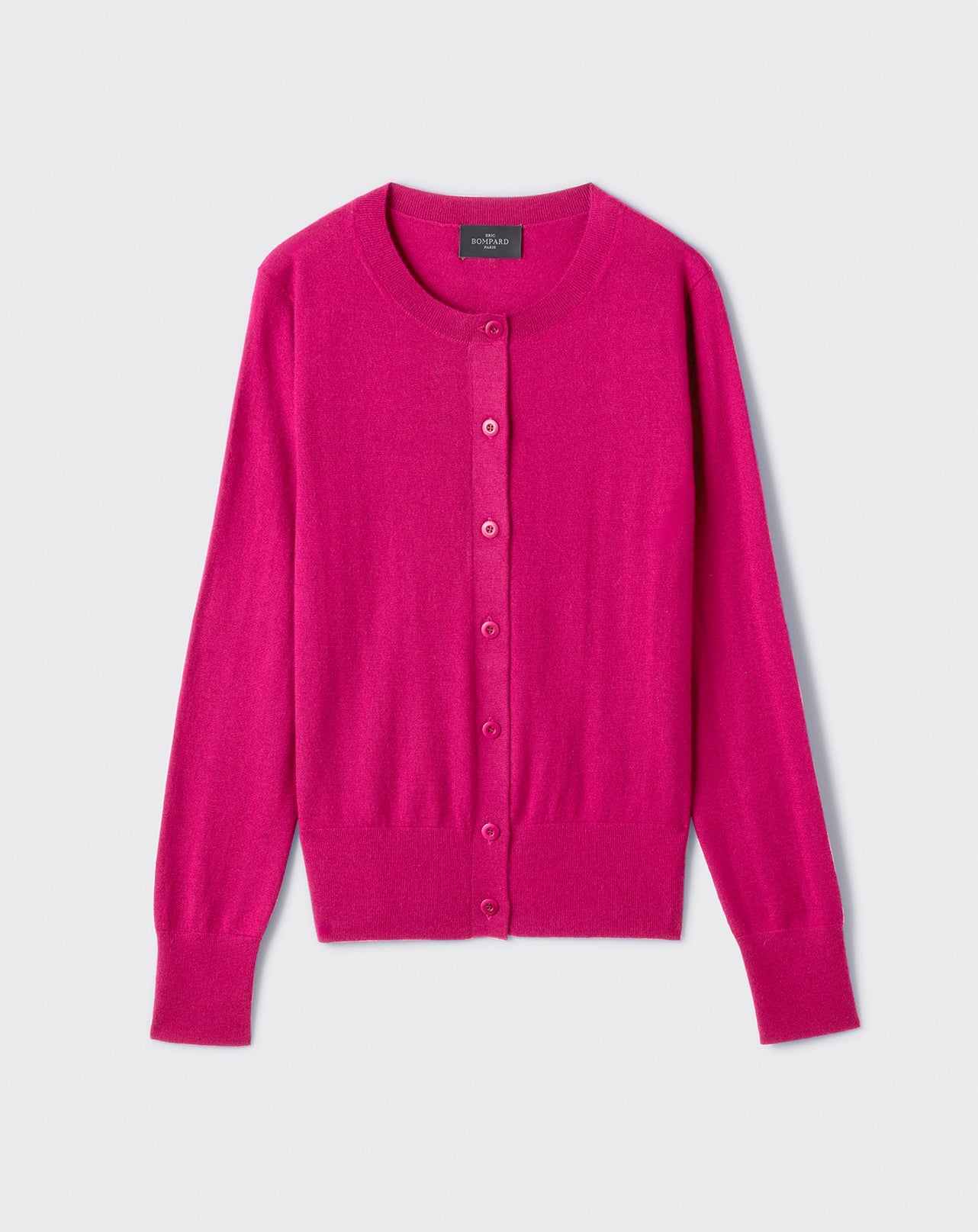 Cardigan uni-FUCHSIA-100% cachemire