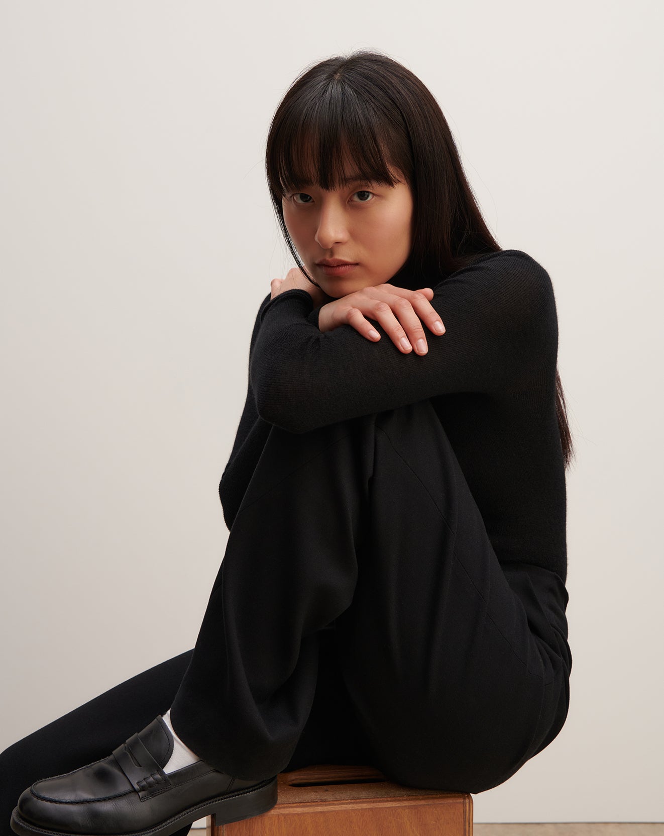 Col roulé ultrafin sans coutures-NOIR-100% CACHEMIRE