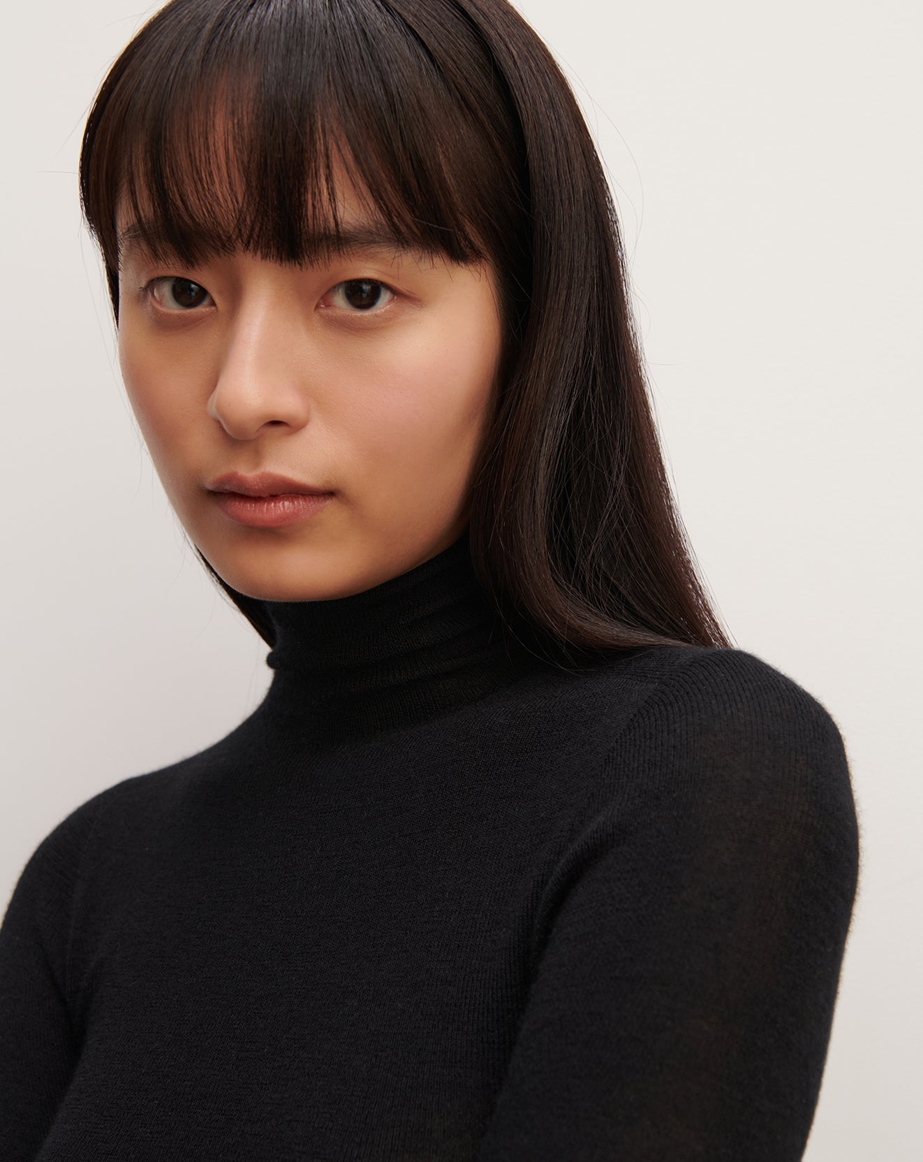 Col roulé ultrafin sans coutures-NOIR-100% CACHEMIRE