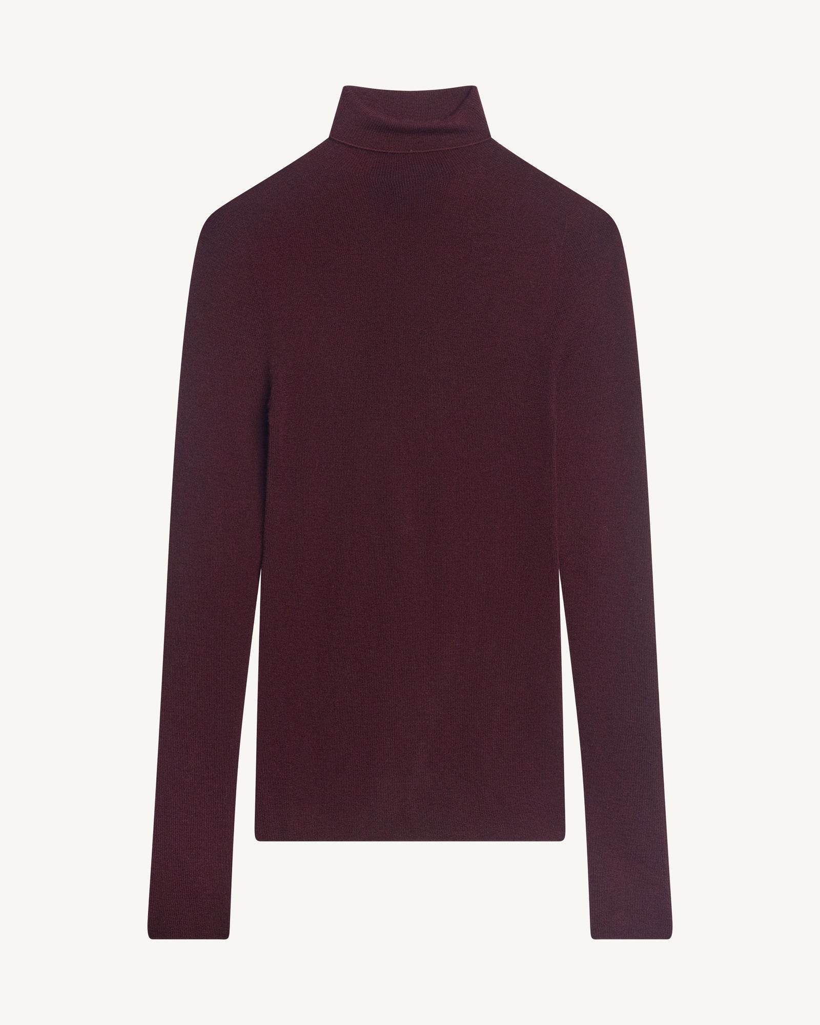 Col roulé ultrafin sans couture-GRENAT-100% cachemire