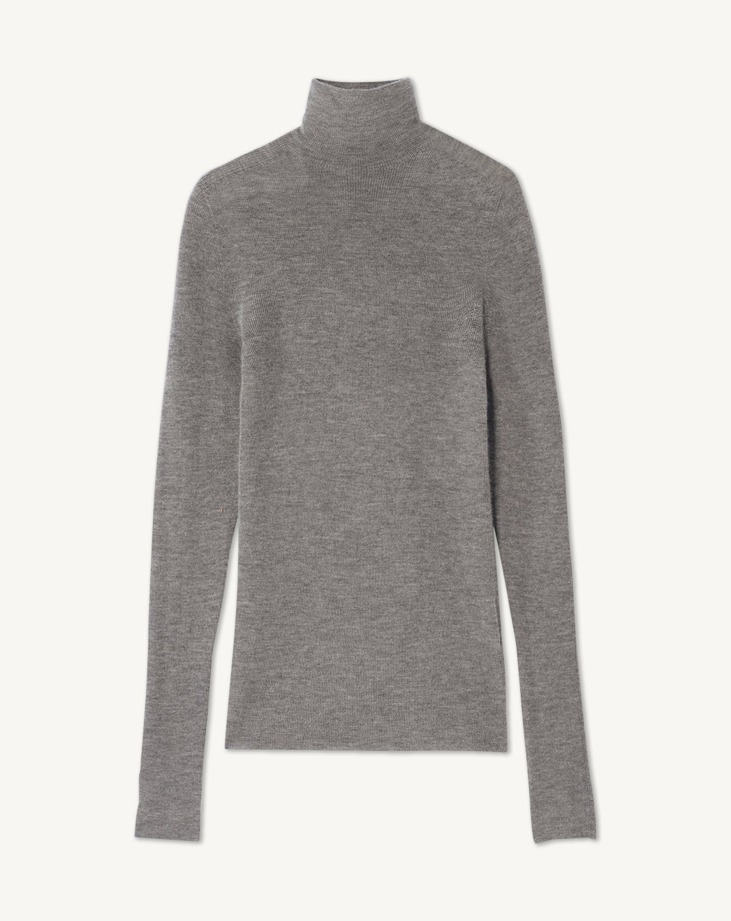 Col roulé ultrafin sans couture-GRIS METEORITE-100% cachemire