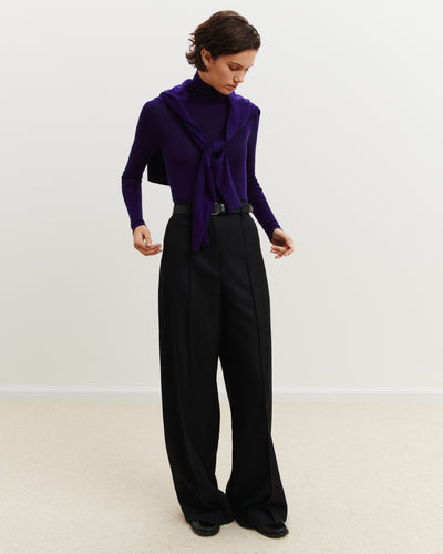 Pull col roulé Pétra-ULTRAVIOLET FONCE-100% cachemire