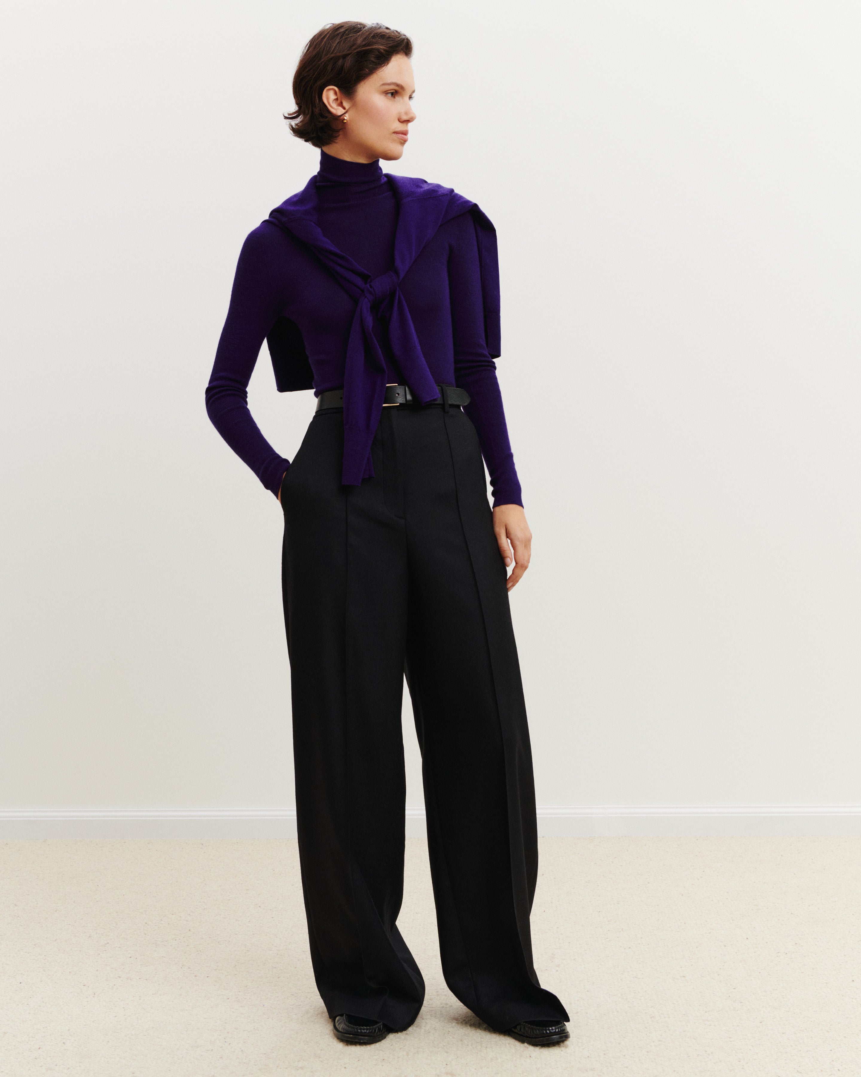 Pull col roulé Pétra-ULTRAVIOLET FONCE-100% cachemire