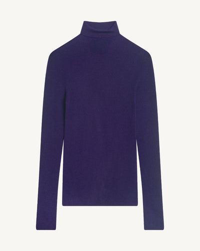 Col roulé ultrafin sans couture-ULTRAVIOLET FONCE-100% cachemire