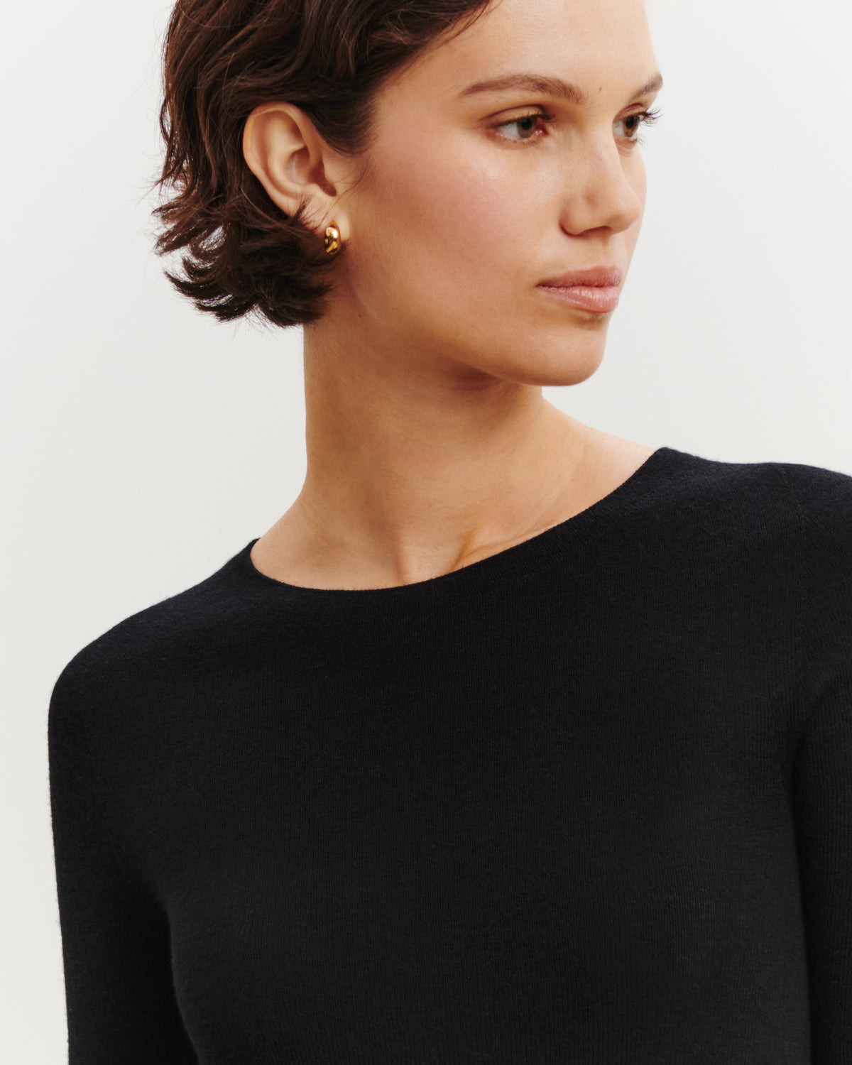 Pull col rond Paola-NOIR-100% cachemire