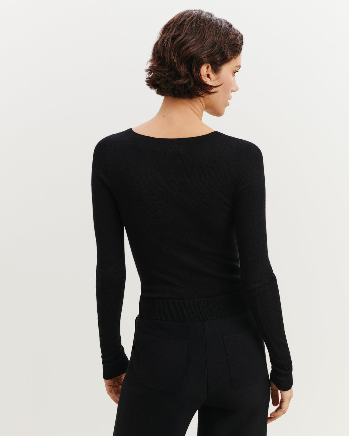 Pull col rond Paola-NOIR-100% cachemire