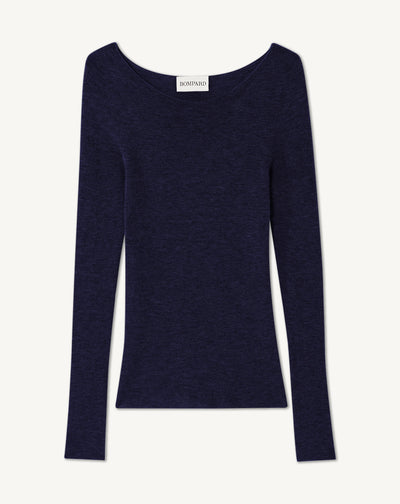 Ras de cou ultrafin sans coutures-MARINE-100% cachemire