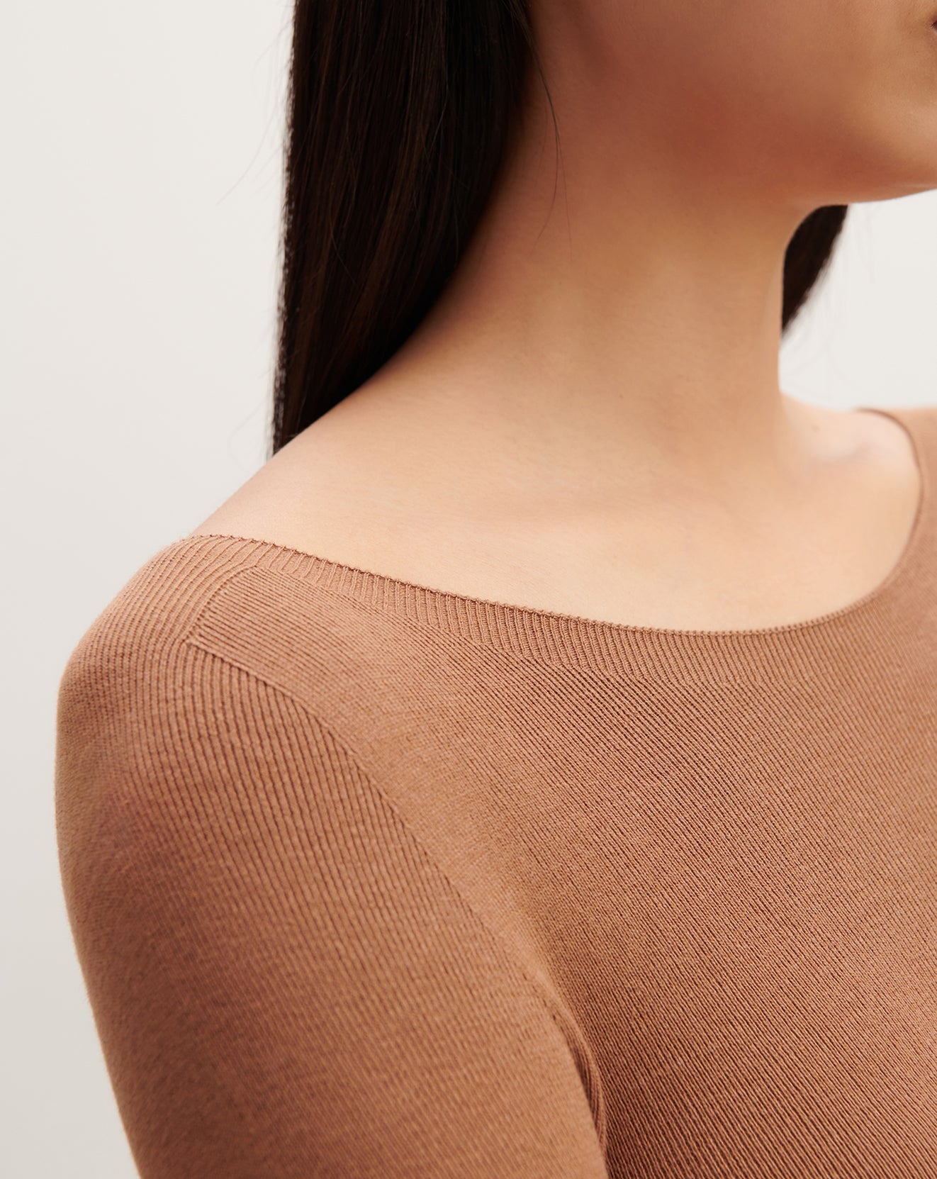Ras de cou ultrafin sans coutures-CARAMEL-100% cachemire