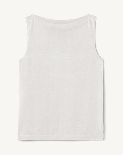 Débardeur col bateau ultrafin-PLATRE-70% CACHEMIRE 30% SOIE