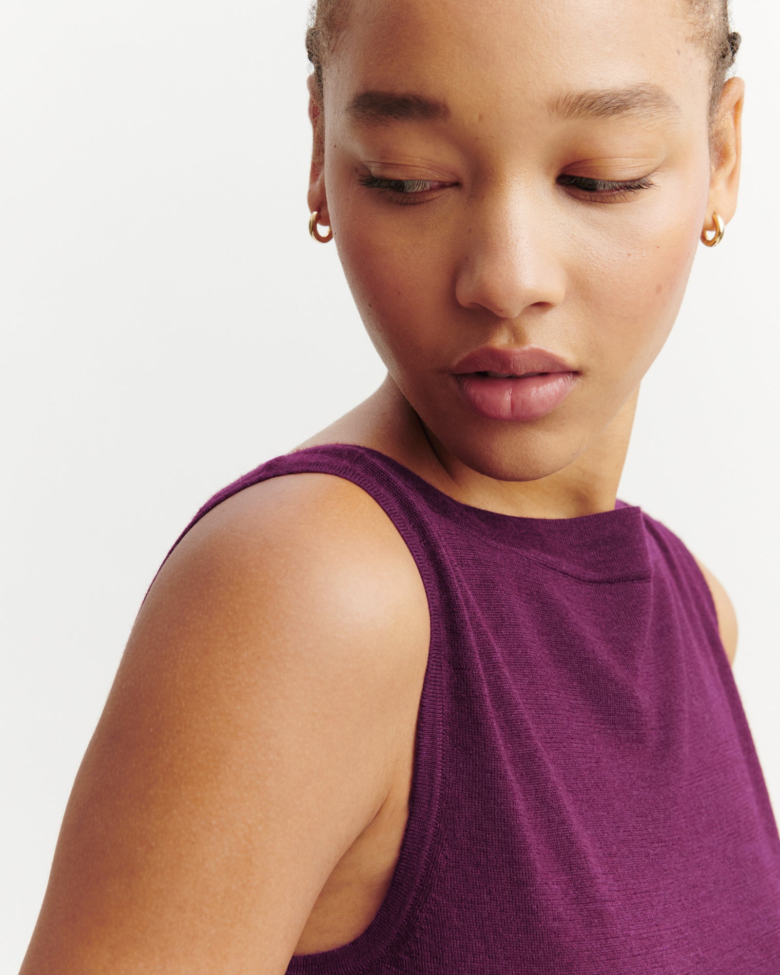 Débardeur col bateau-OXALIS-70% cachemire 30% soie