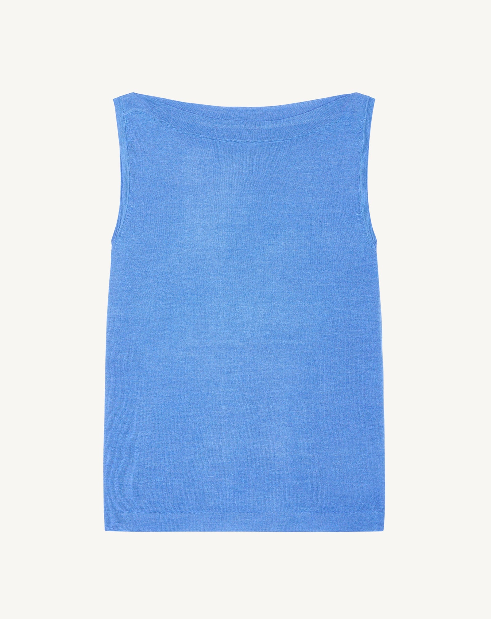 Débardeur col bateau-BLEU ALTHEA-70% cachemire 30% soie