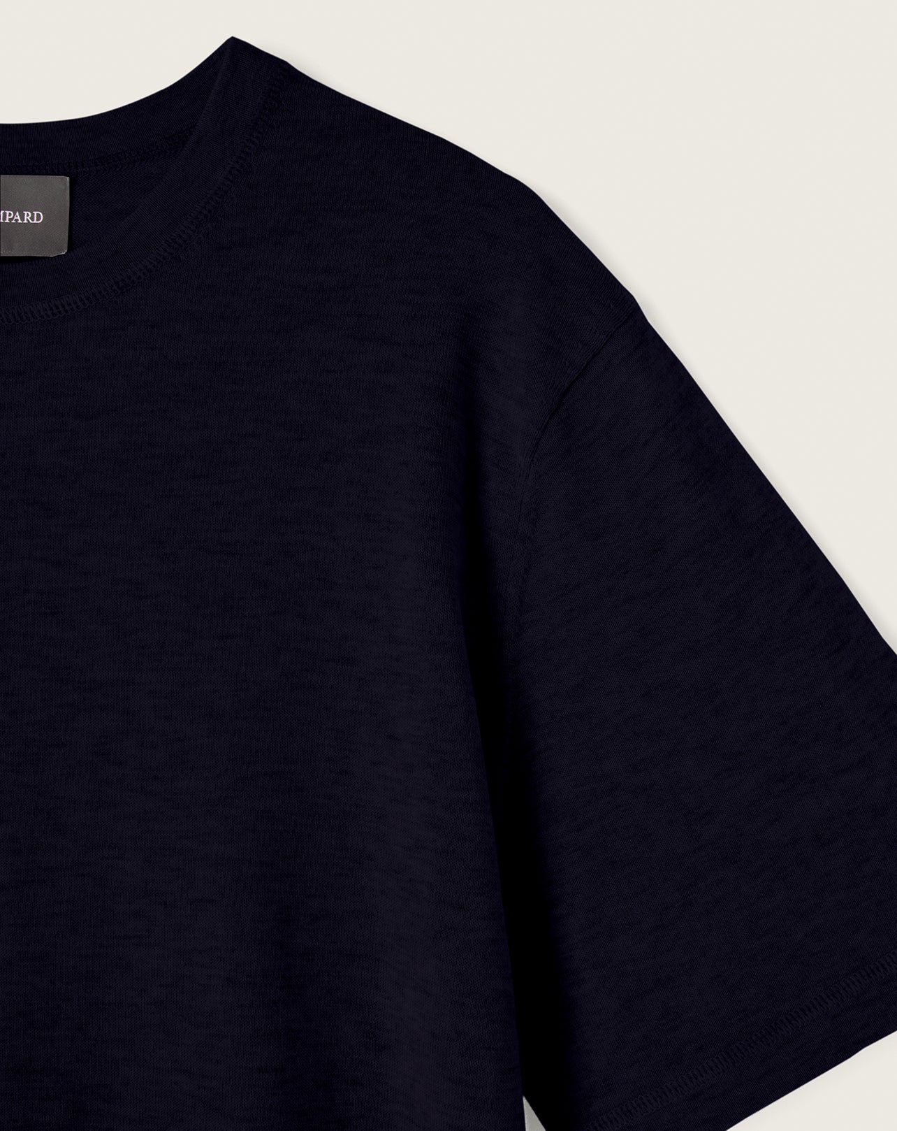 T-shirt ample ultrafin-MARINE-70% coton 30% cachemire