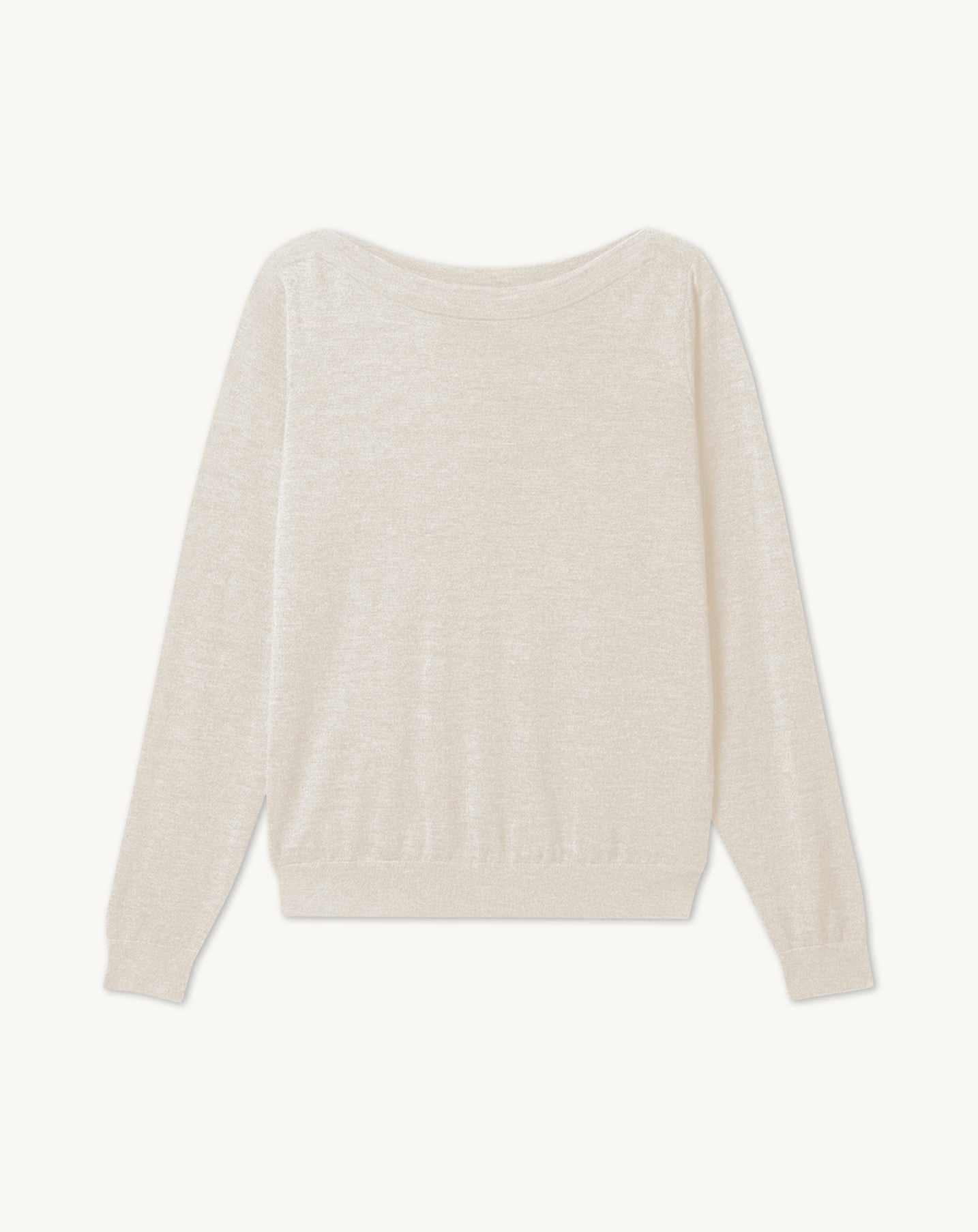 Pull col bateau ultrafin-NATUREL-100% CACHEMIRE