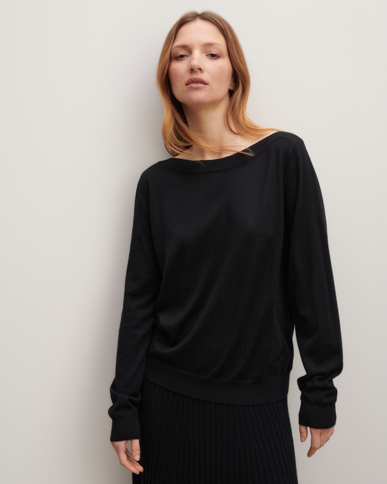 Col bateau ultrafin-NOIR-100% cachemire