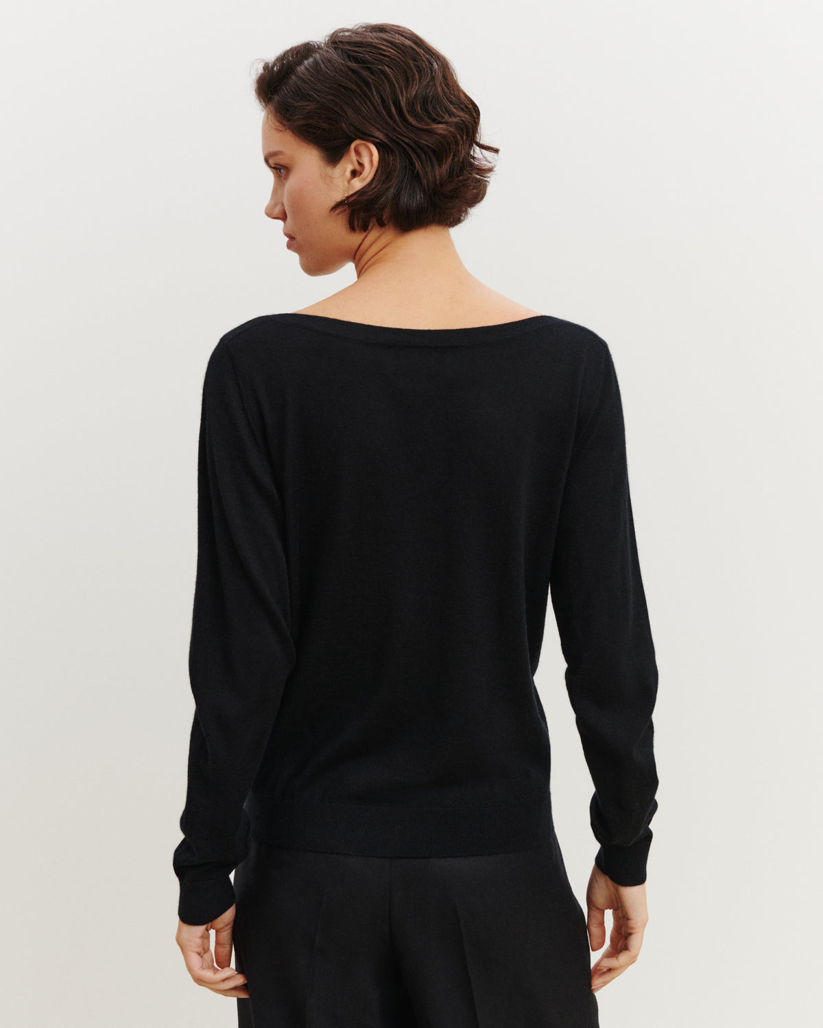 Col bateau ultrafin-NOIR-100% cachemire