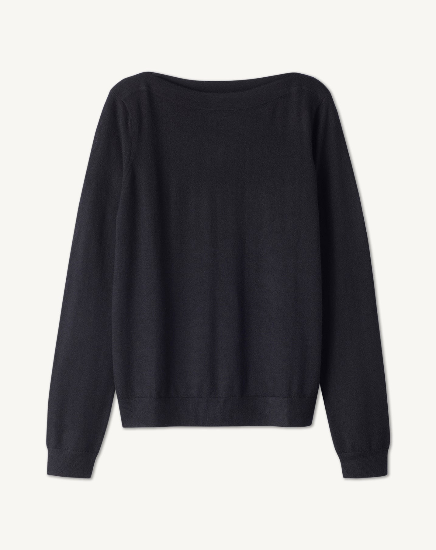 Col bateau ultrafin-NOIR-100% cachemire