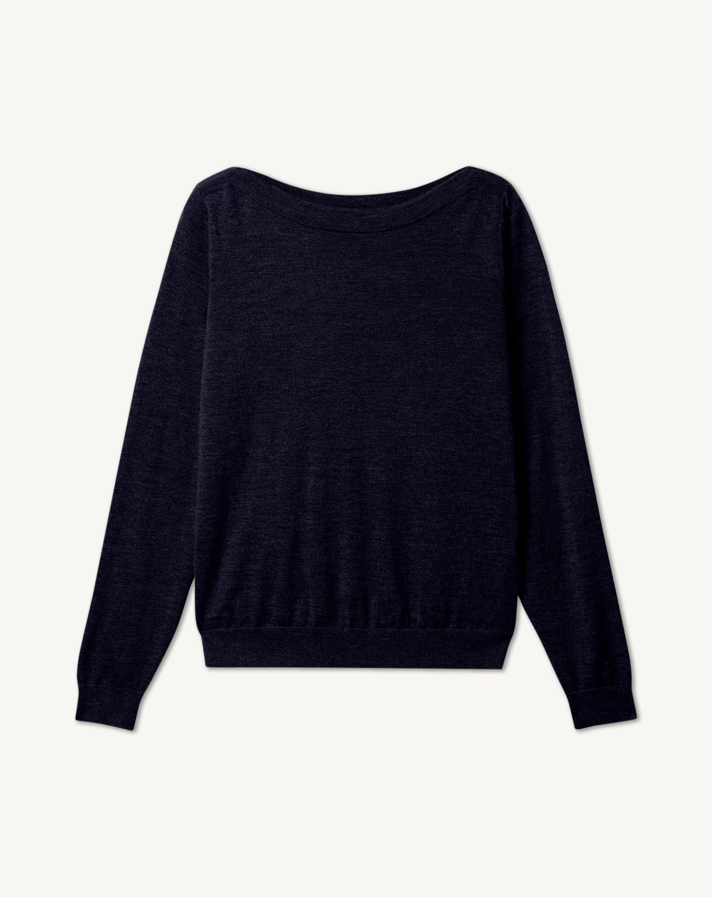 Pull col bateau ultrafin-MARINE-100% CACHEMIRE