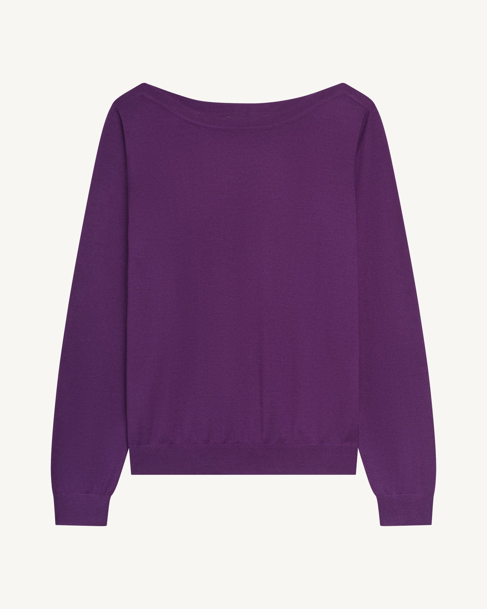 Col bateau ultrafin-CYCLAMEN-100% cachemire
