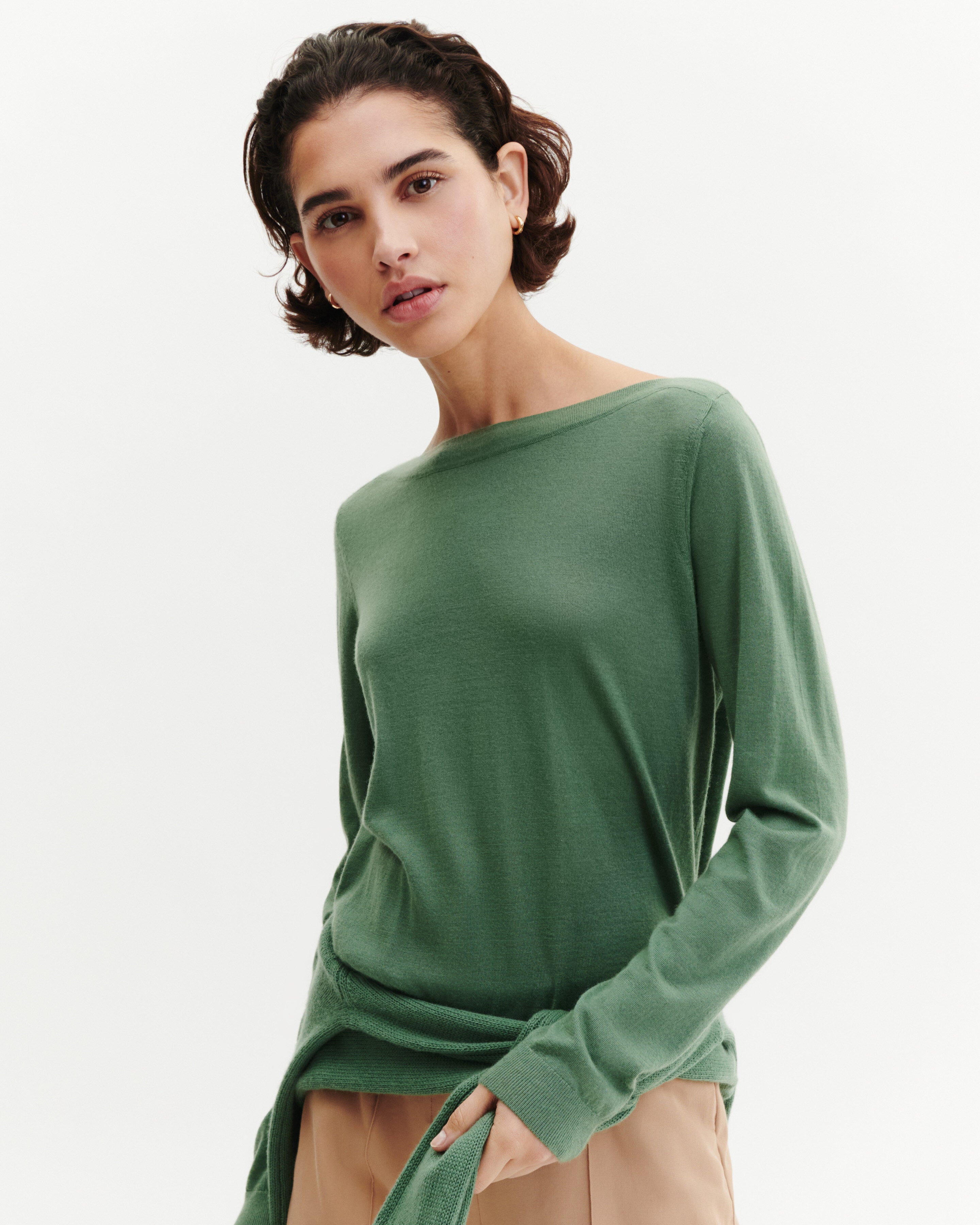 Col bateau ultrafin-JADE-100% cachemire