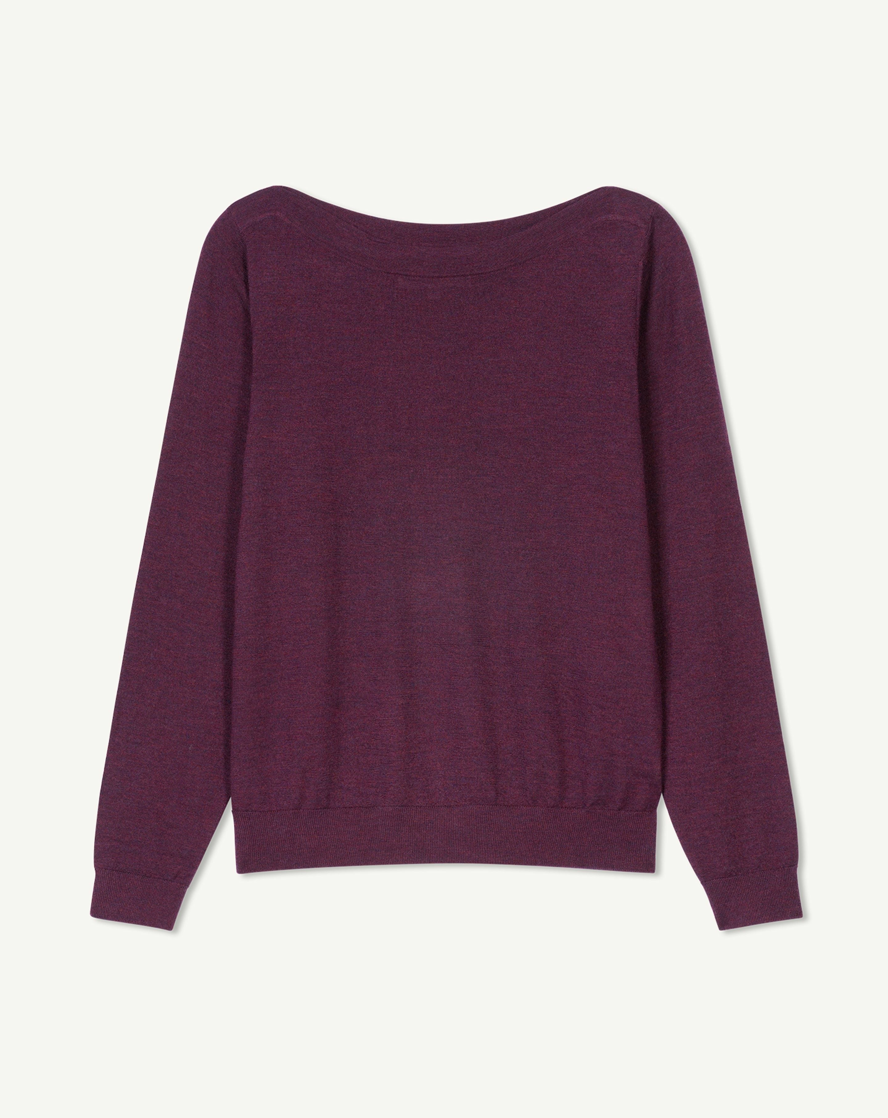 Col bateau ultrafin-PRUNELLIER-100% cachemire