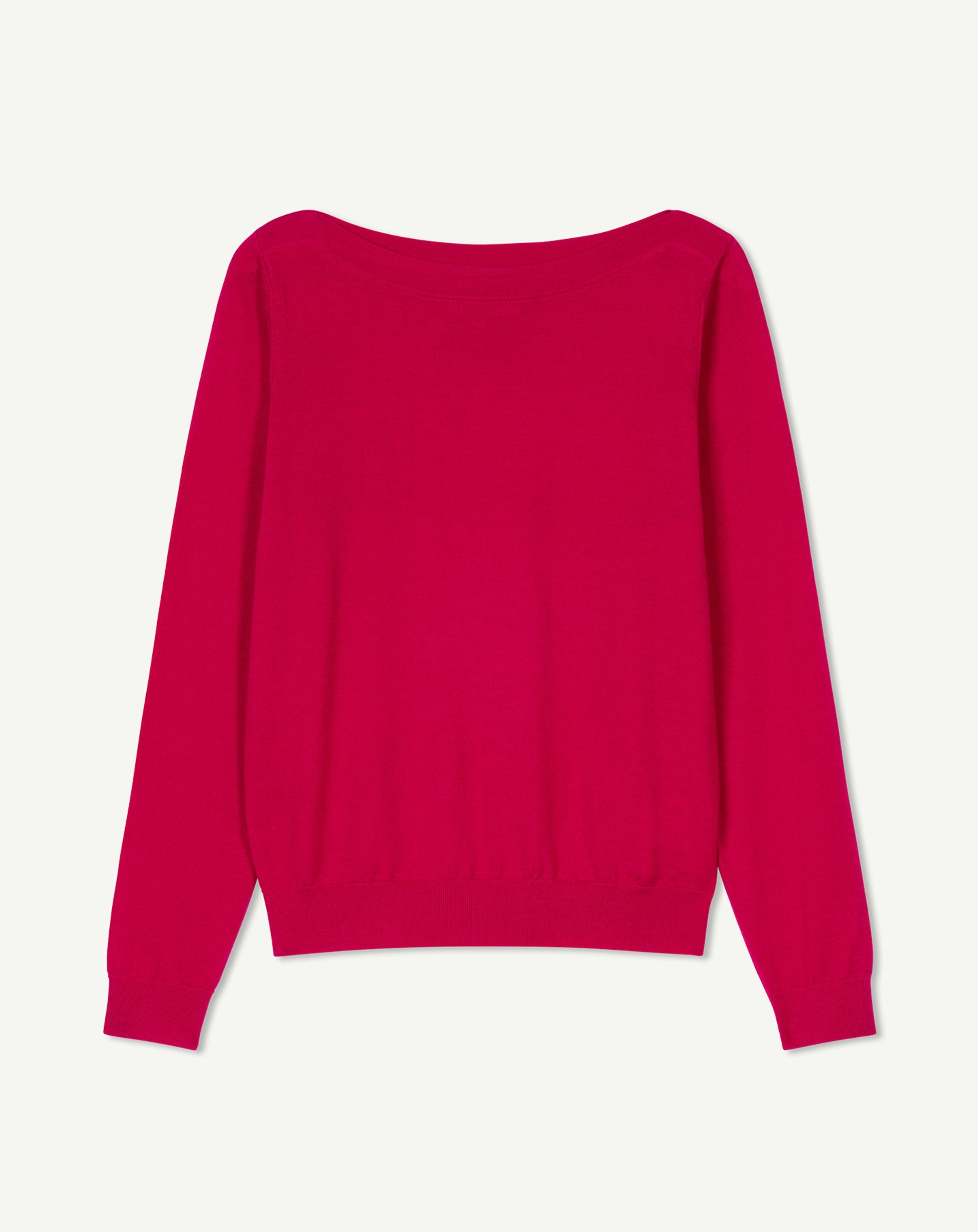 Col bateau ultrafin-ROSE DIVA-100% cachemire