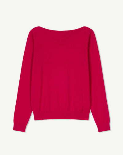 Col bateau ultrafin-ROSE DIVA-100% cachemire