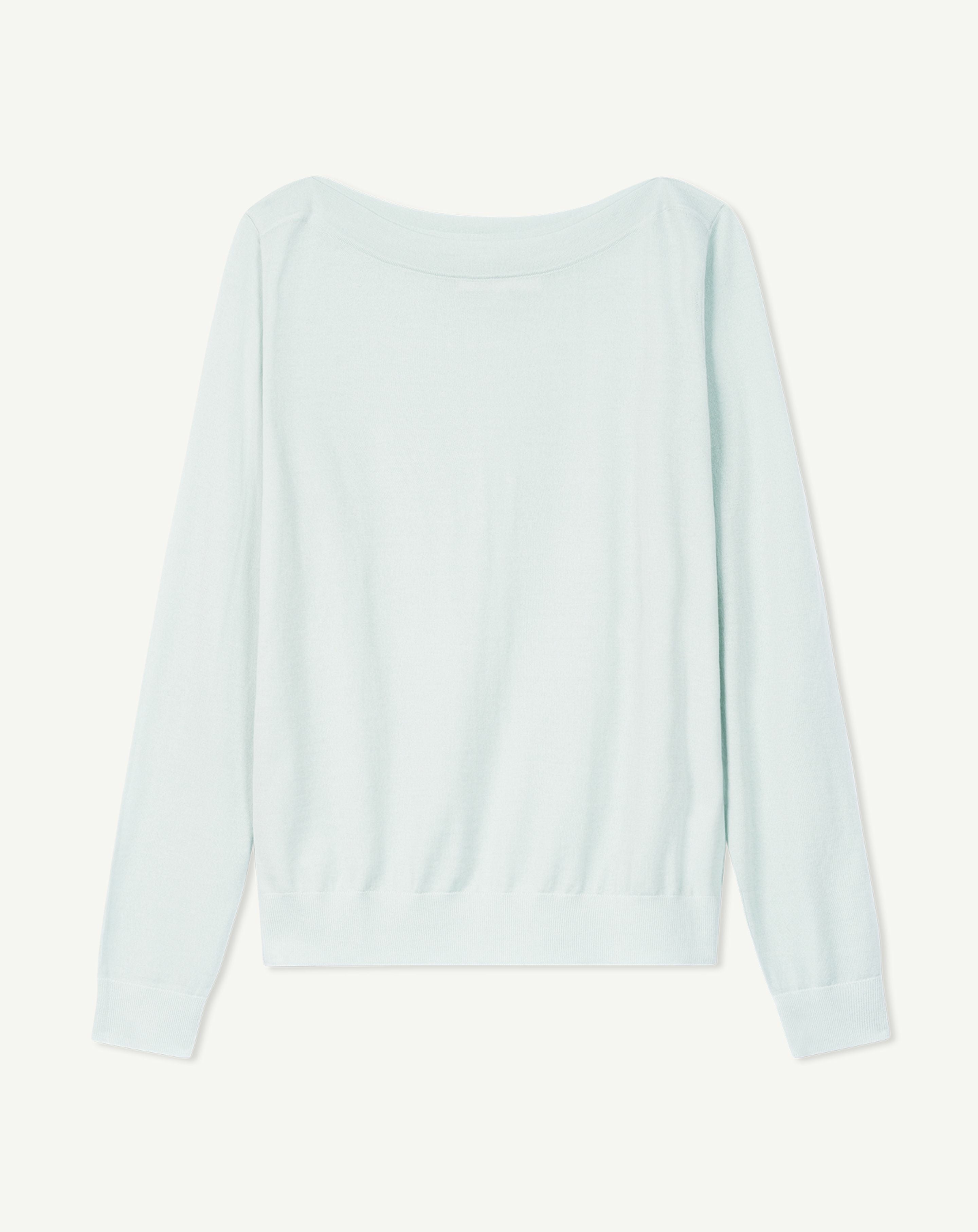 Col bateau ultrafin-VERT ARAGON-100% cachemire