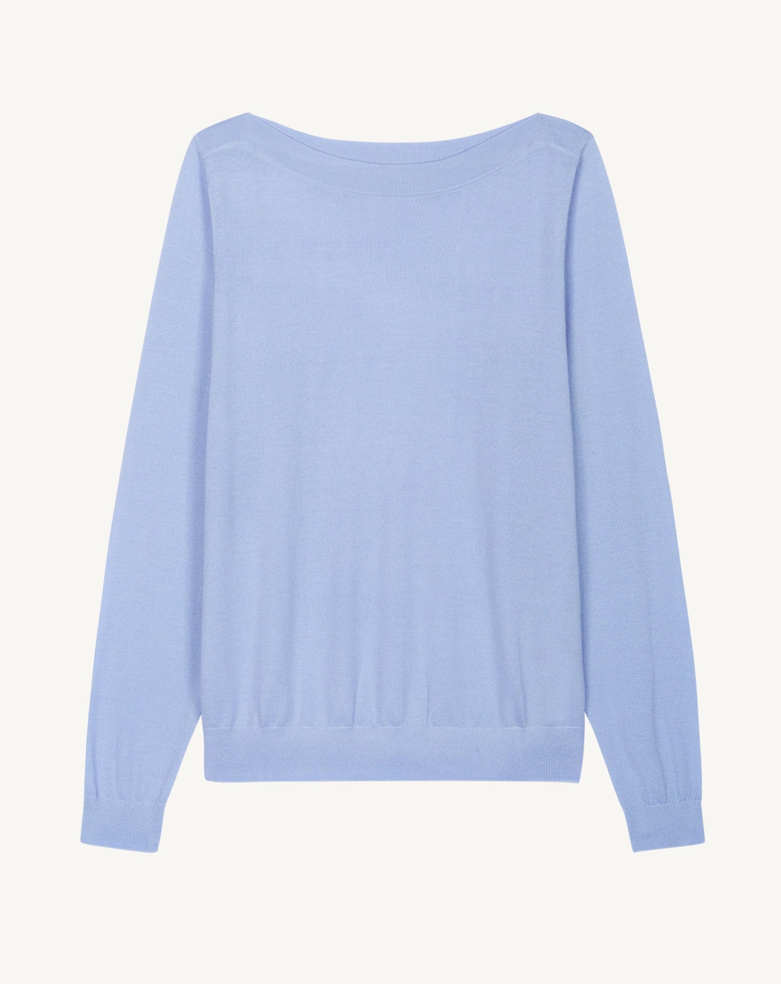 Col bateau ultrafin-BLEU AGATE-100% cachemire