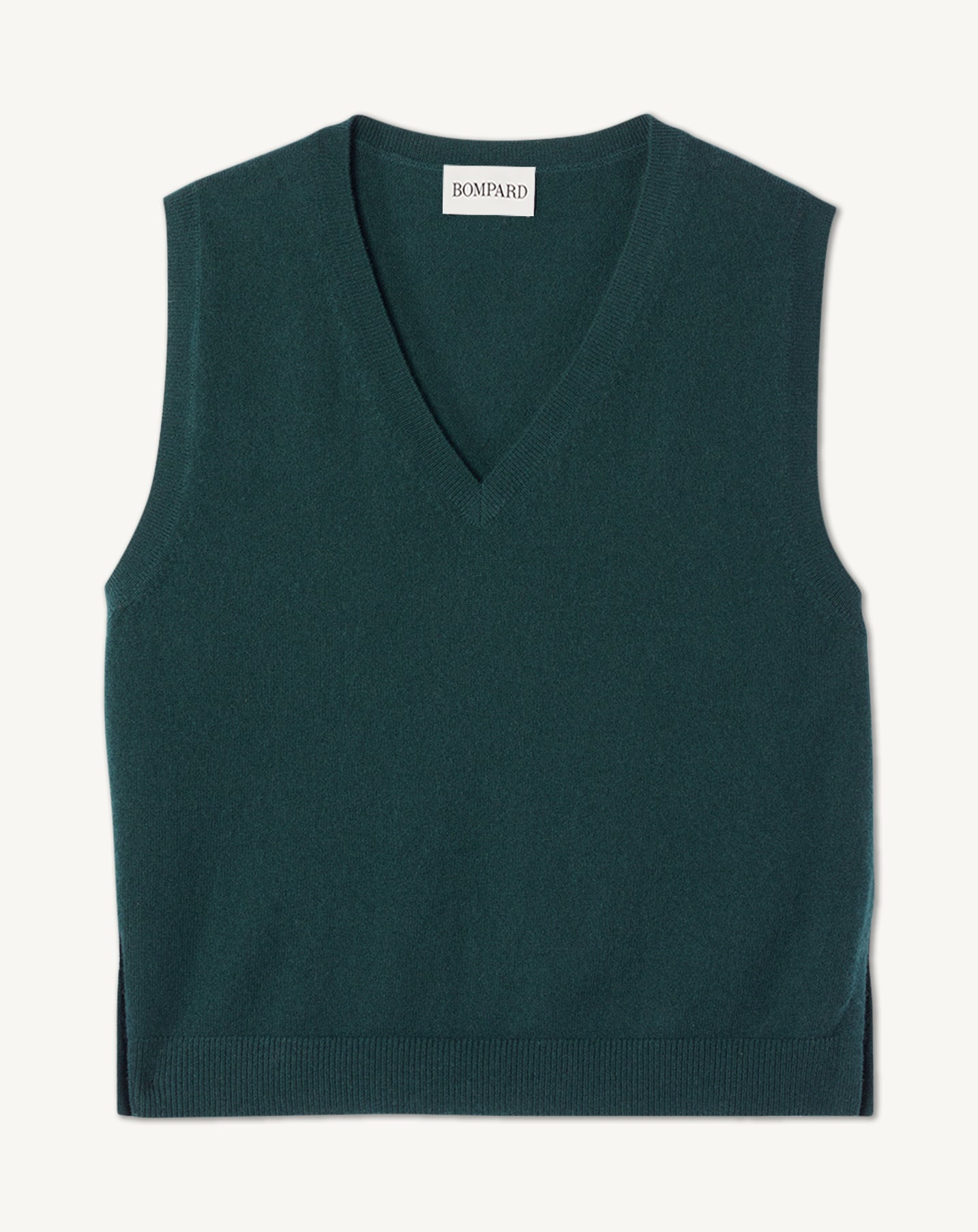 Pull V ample sans manches-VERT ZURICH-100% cachemire