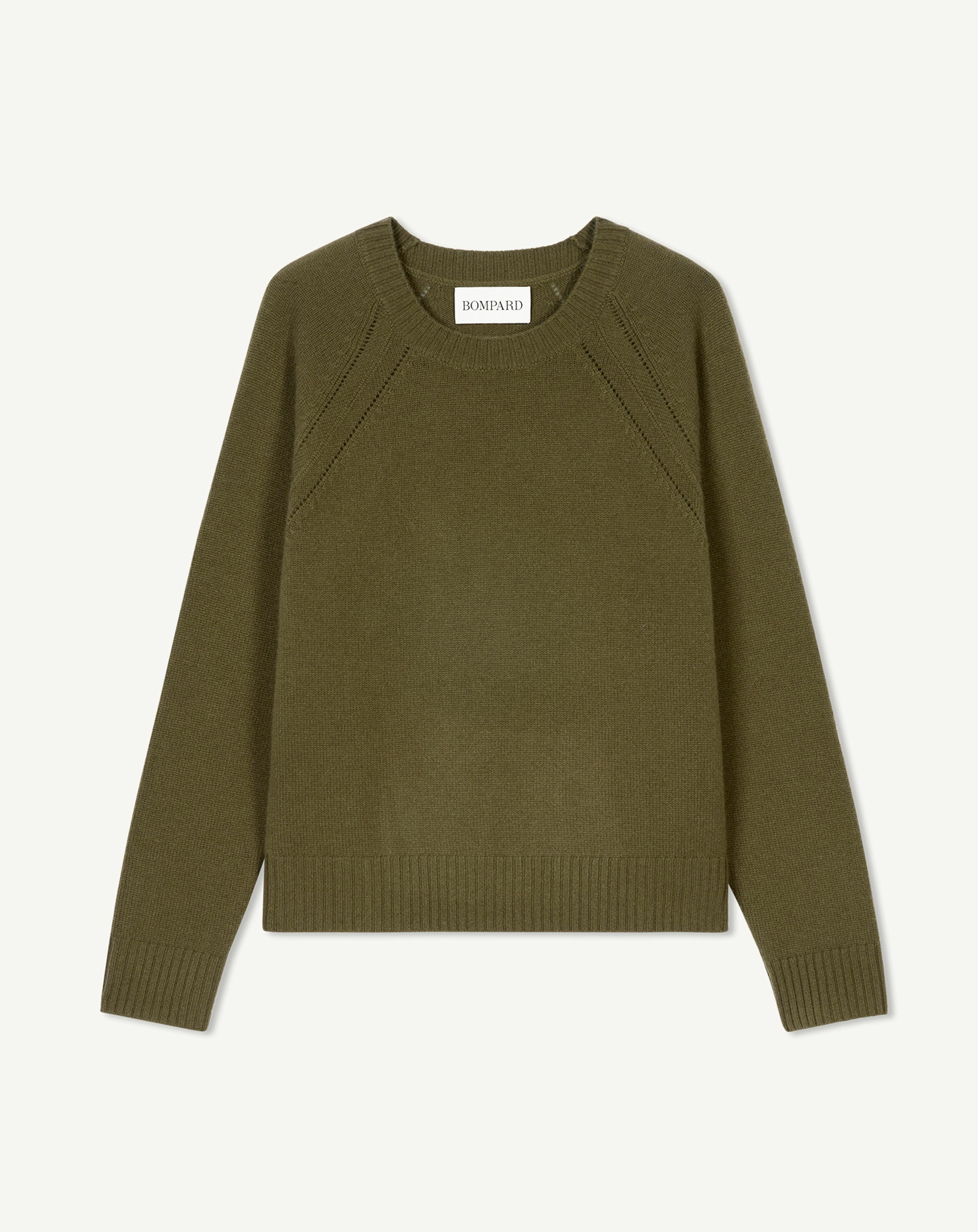 Pull col rond pointelle-BRONZE-100% cachemire