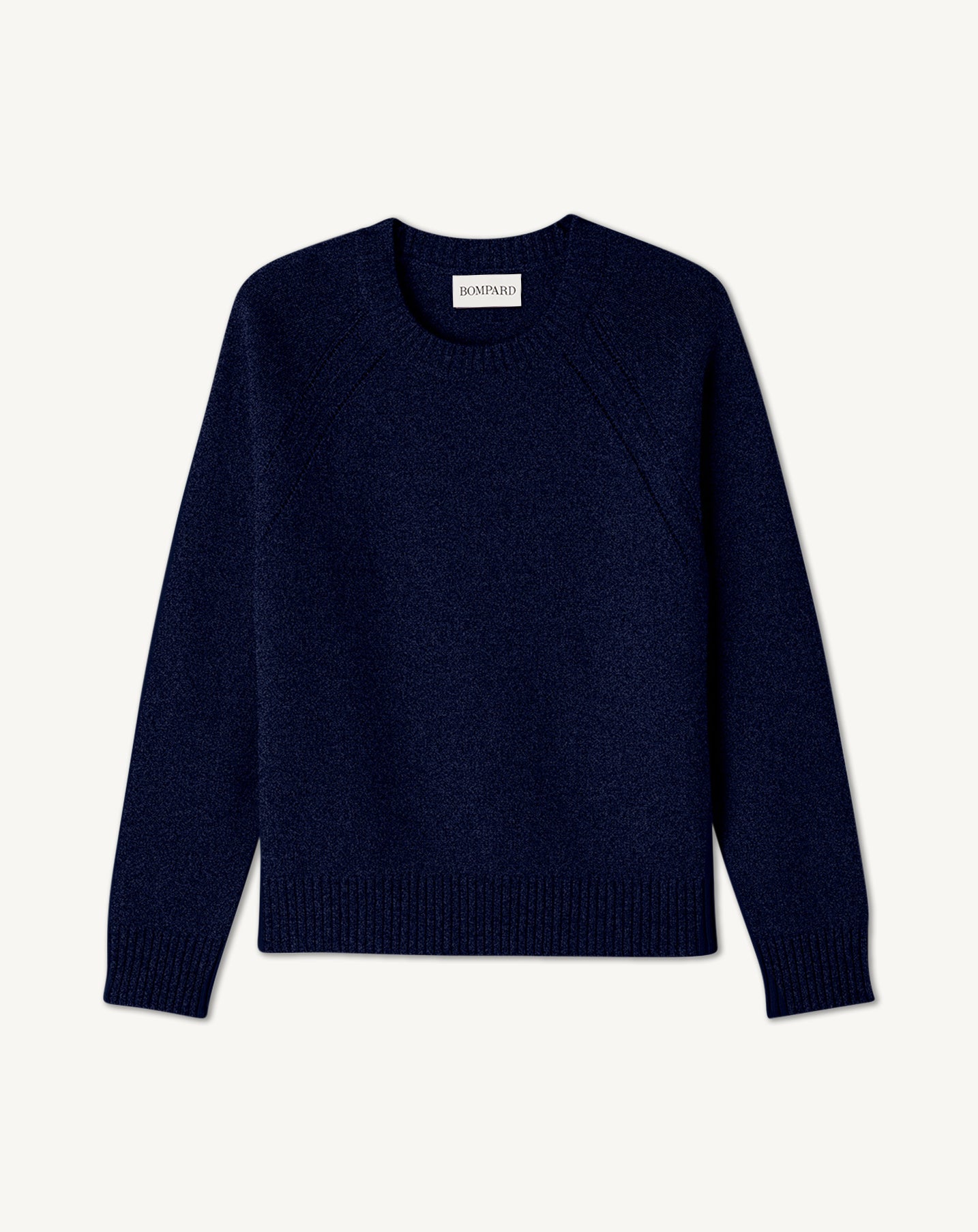 Pull col rond pointelle-BLEU NOCTURNE-100% cachemire