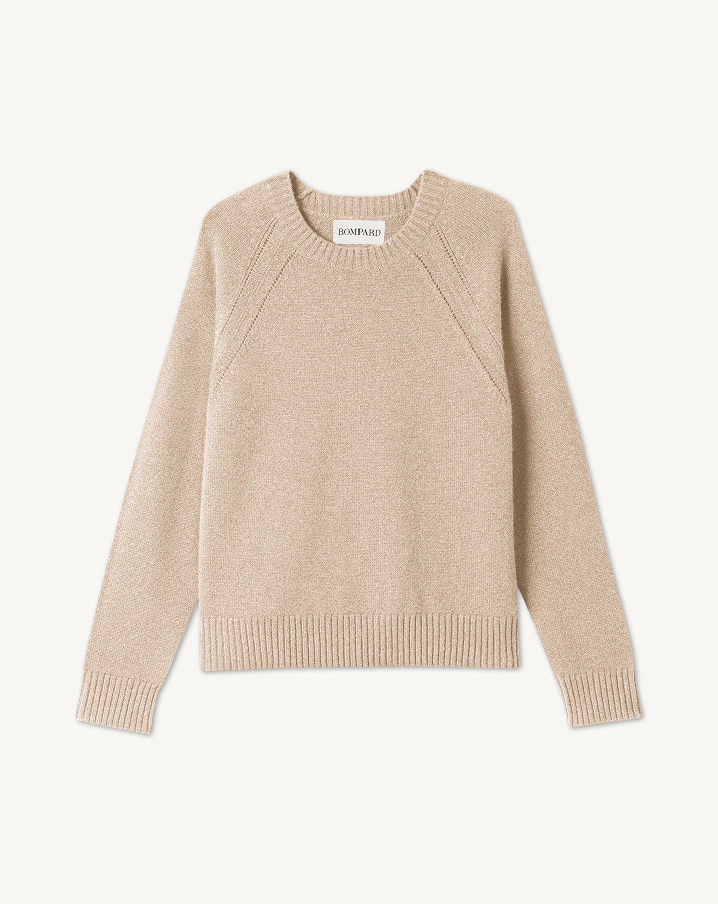 Pull col rond lignes pointelle-AVOINE-100% CACHEMIRE