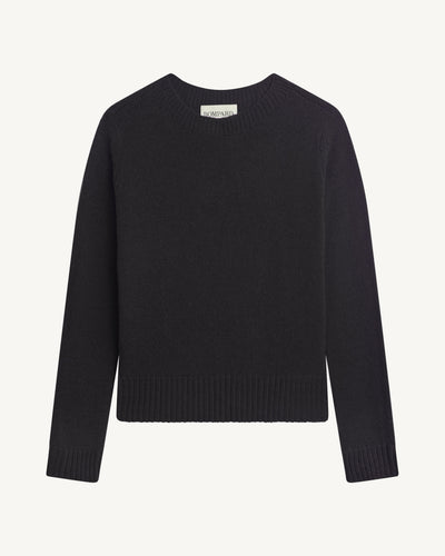 Pull col rond-NOIR-100% cachemire