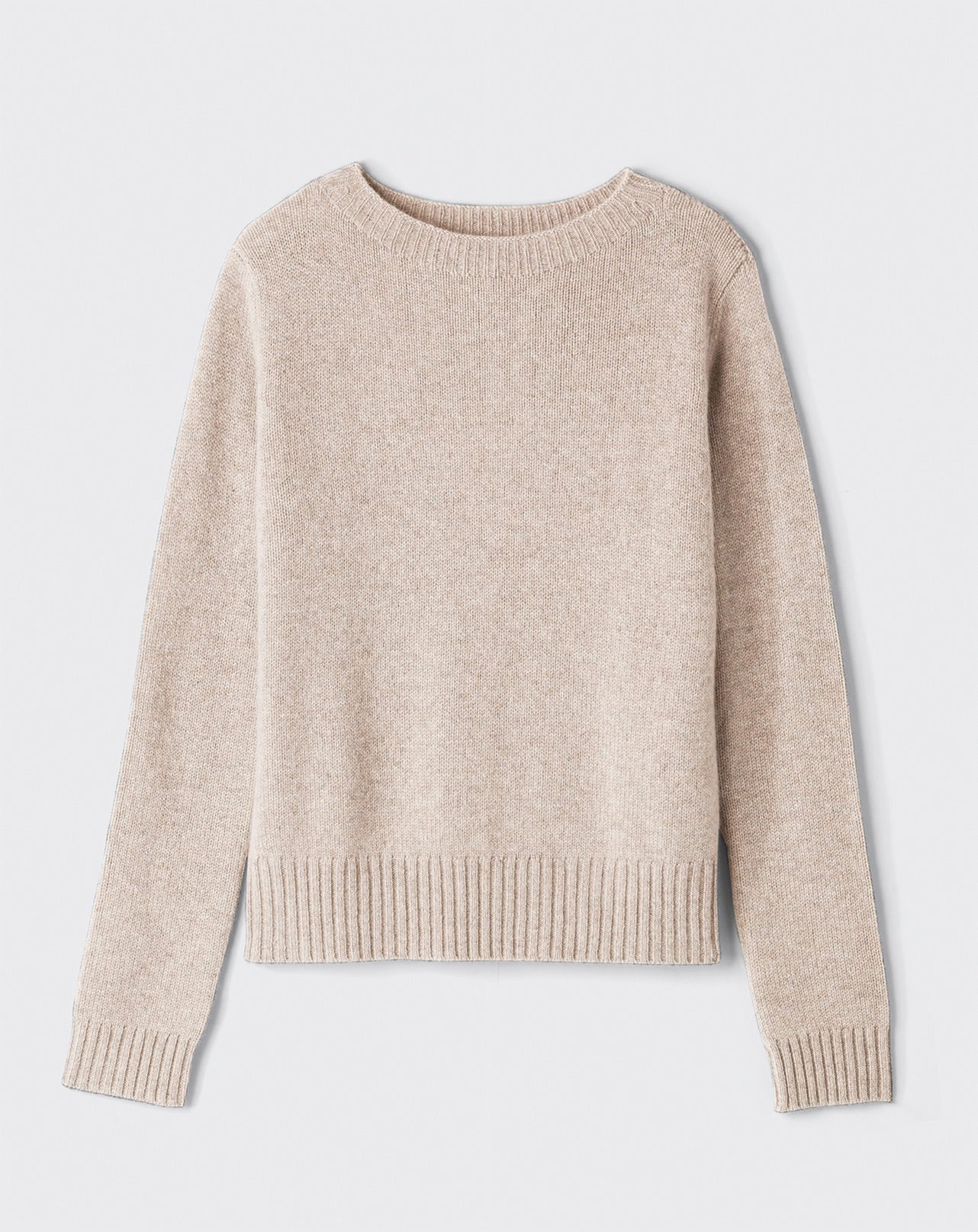 Pull col rond droit-TOURTERELLE-100% CACHEMIRE