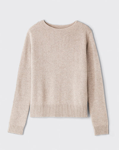 Pull col rond droit-TOURTERELLE-100% CACHEMIRE