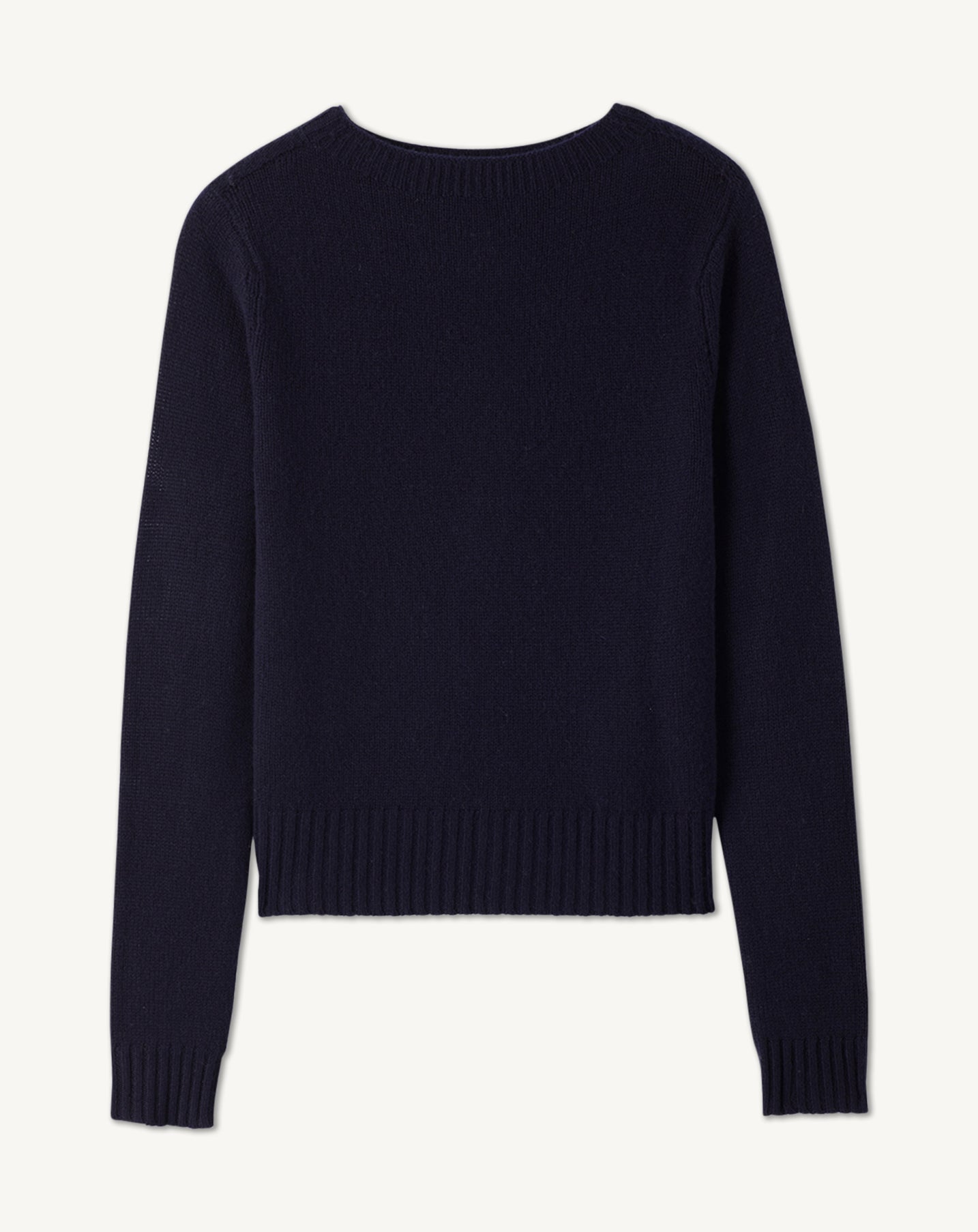 Pull col rond-MARINE-100% cachemire