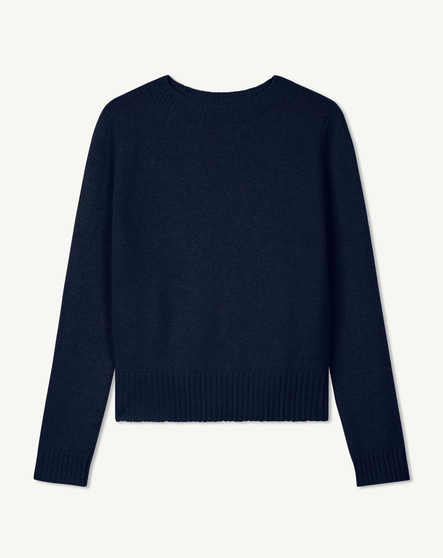 Pull col rond-MARINE-100% cachemire