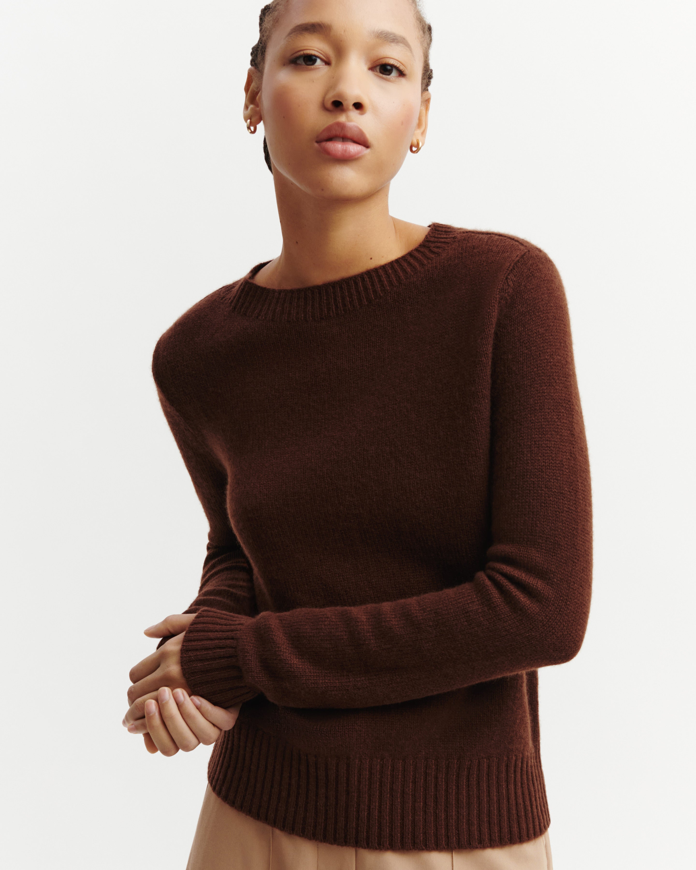 Pull col rond-CAFE-100% cachemire