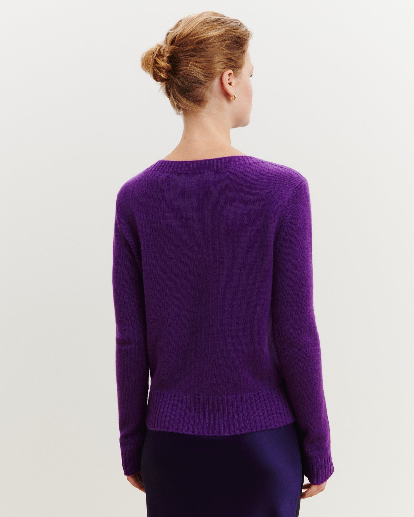 Pull col rond Léa-CYCLAMEN-100% cachemire