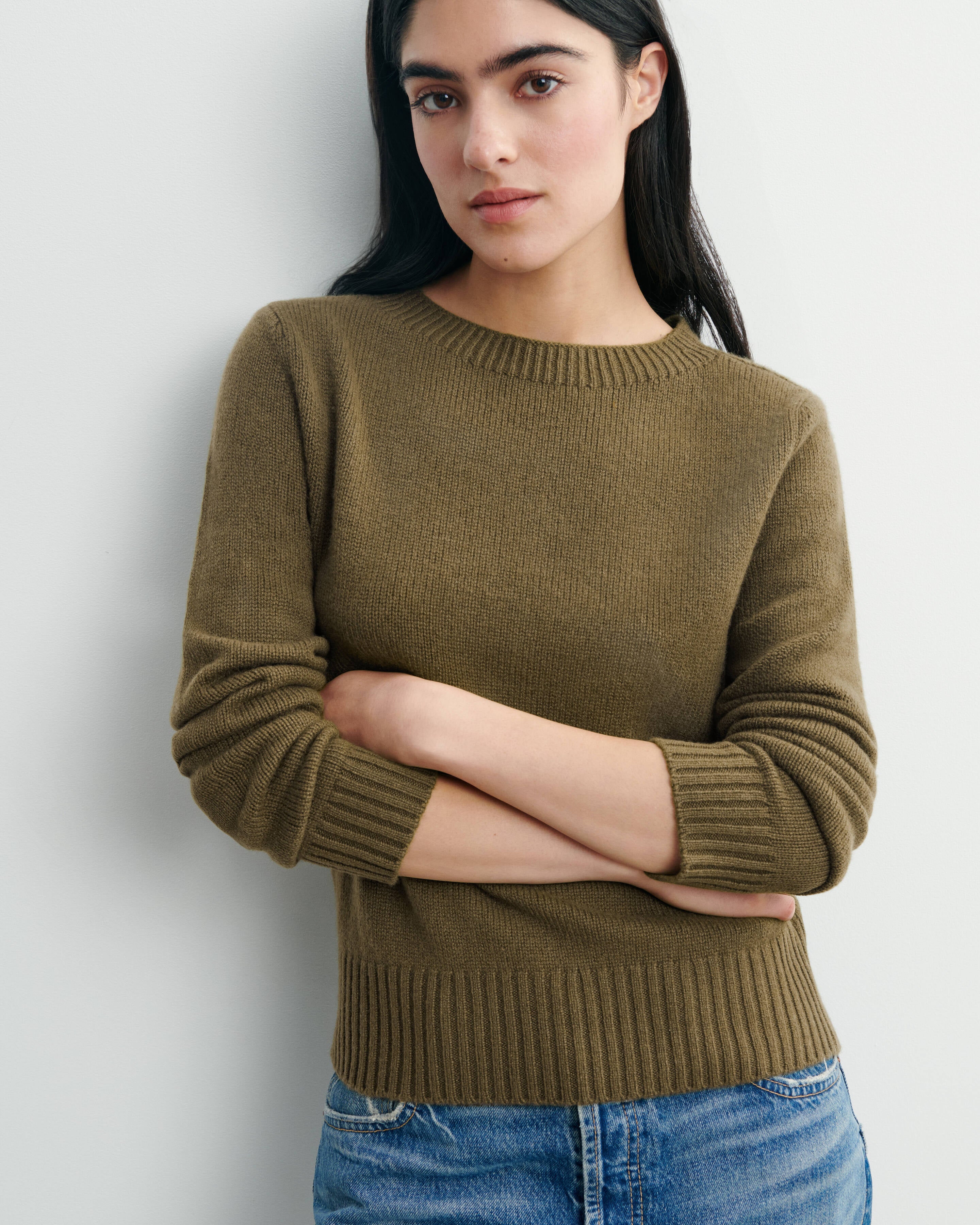 Round neck pullover in Cashmere Women bronze | Eric Bompard