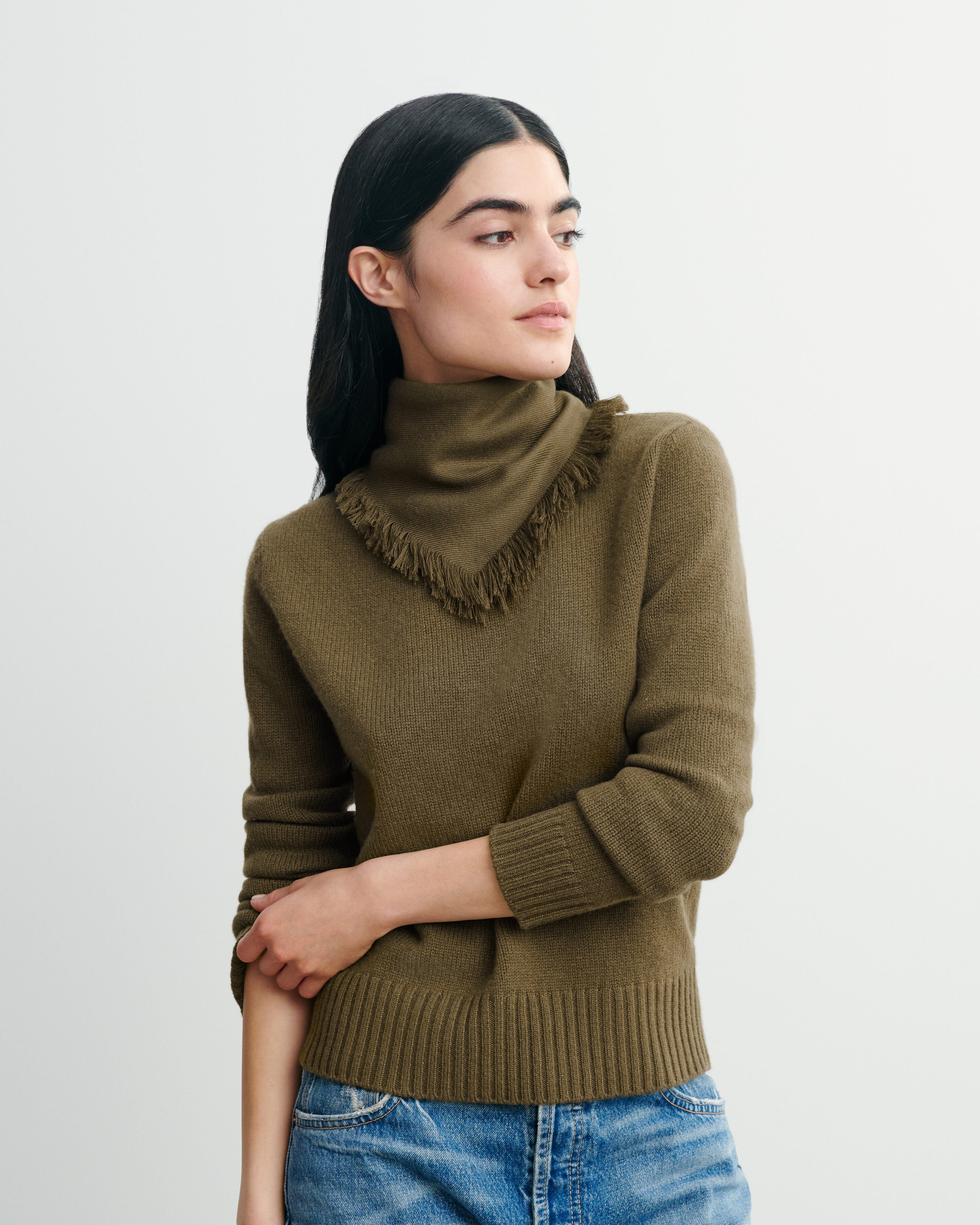 Pull col rond-BRONZE-100% cachemire