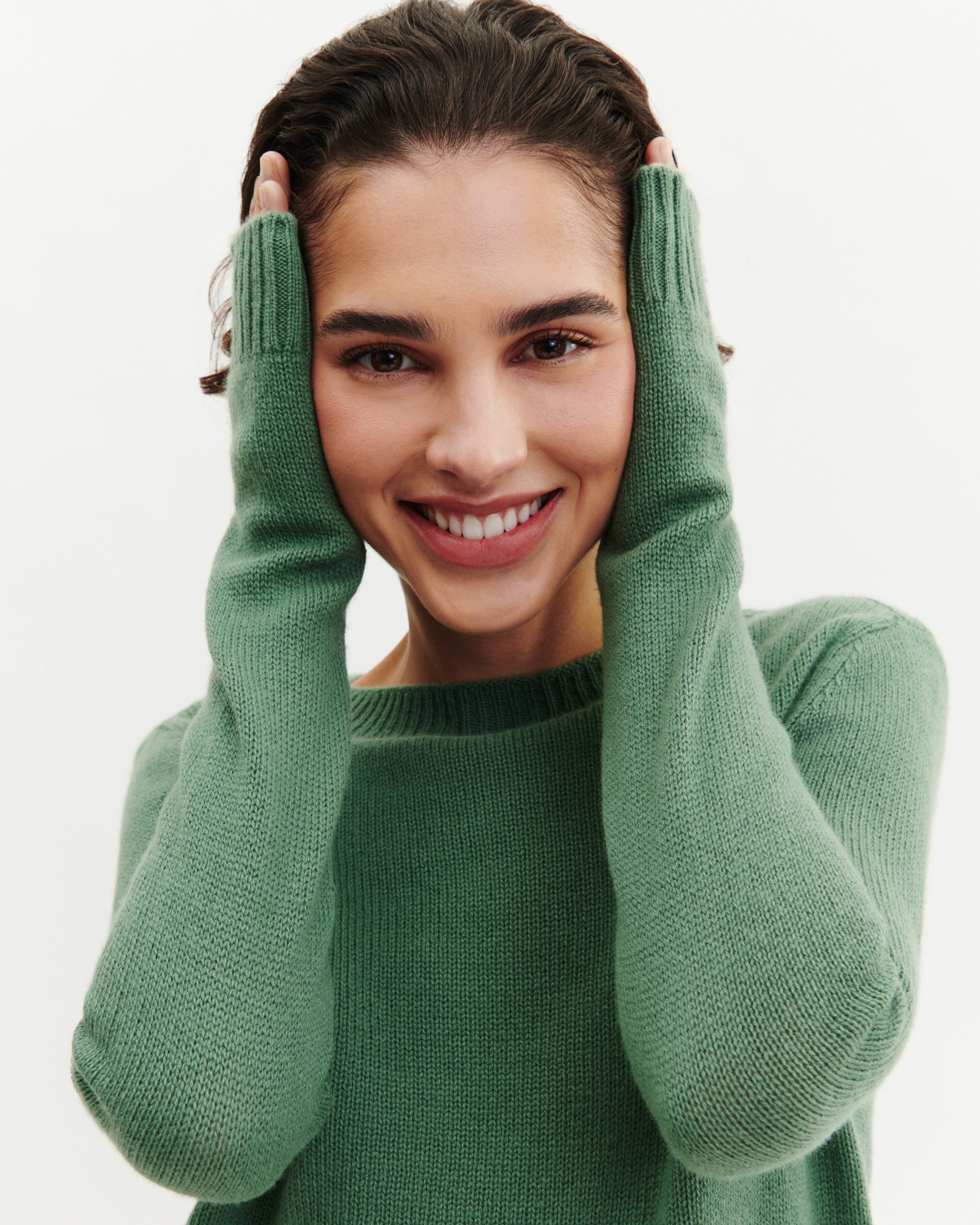 Pull col rond-JADE-100% cachemire