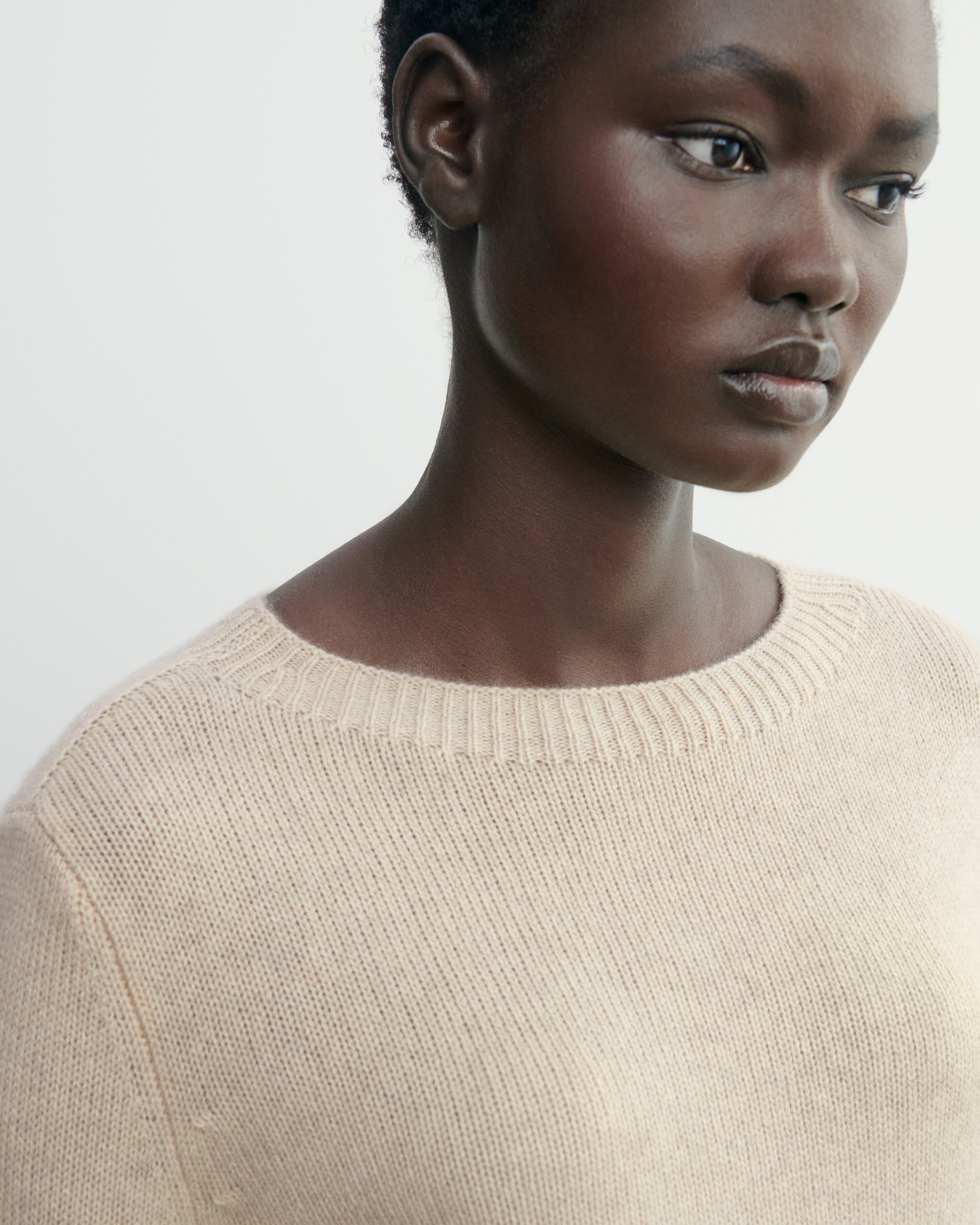 Pull col rond droit-AVOINE-100% CACHEMIRE